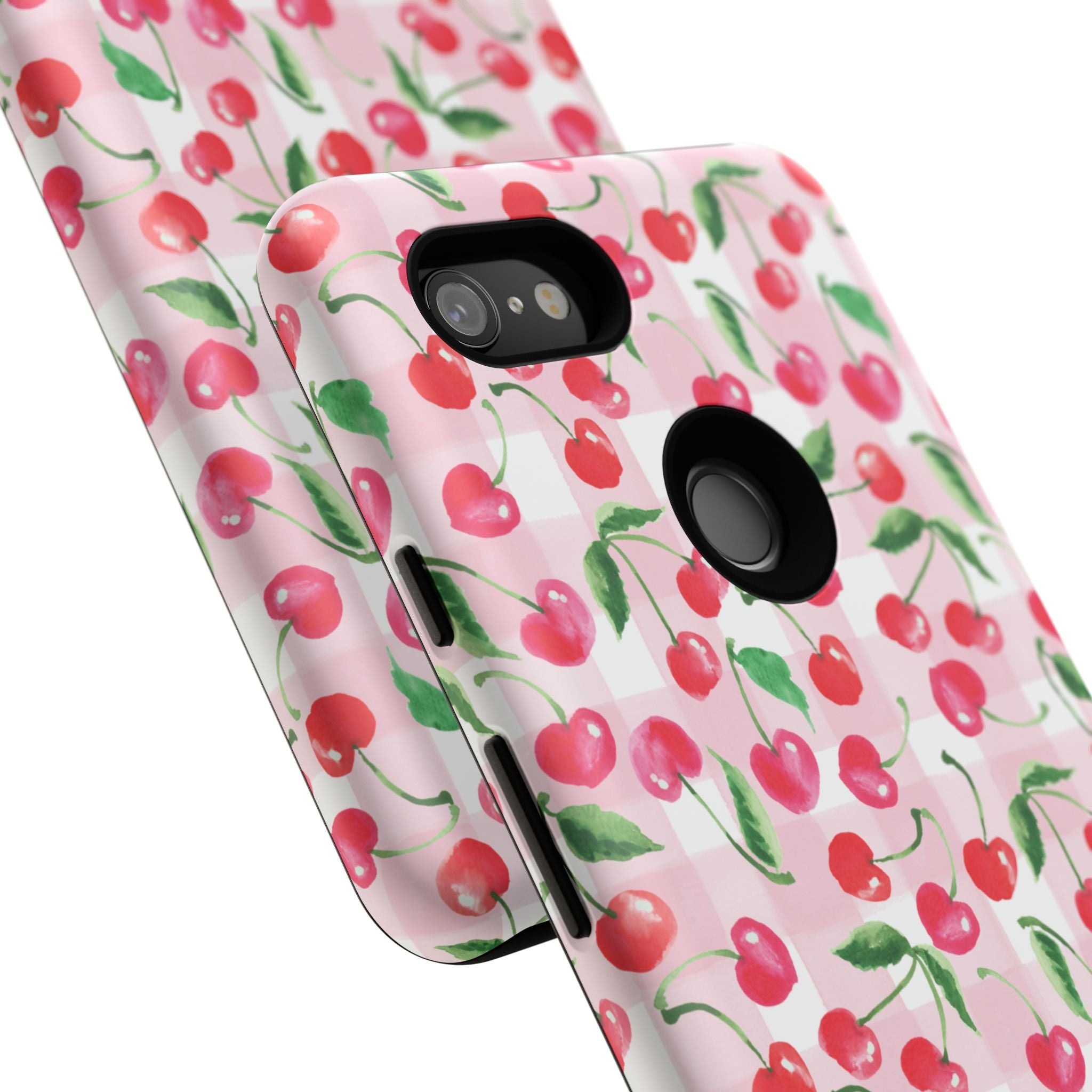 Gingham Cherry Phone Cover Case (iPhone 16, Samsung, Google Pixel)