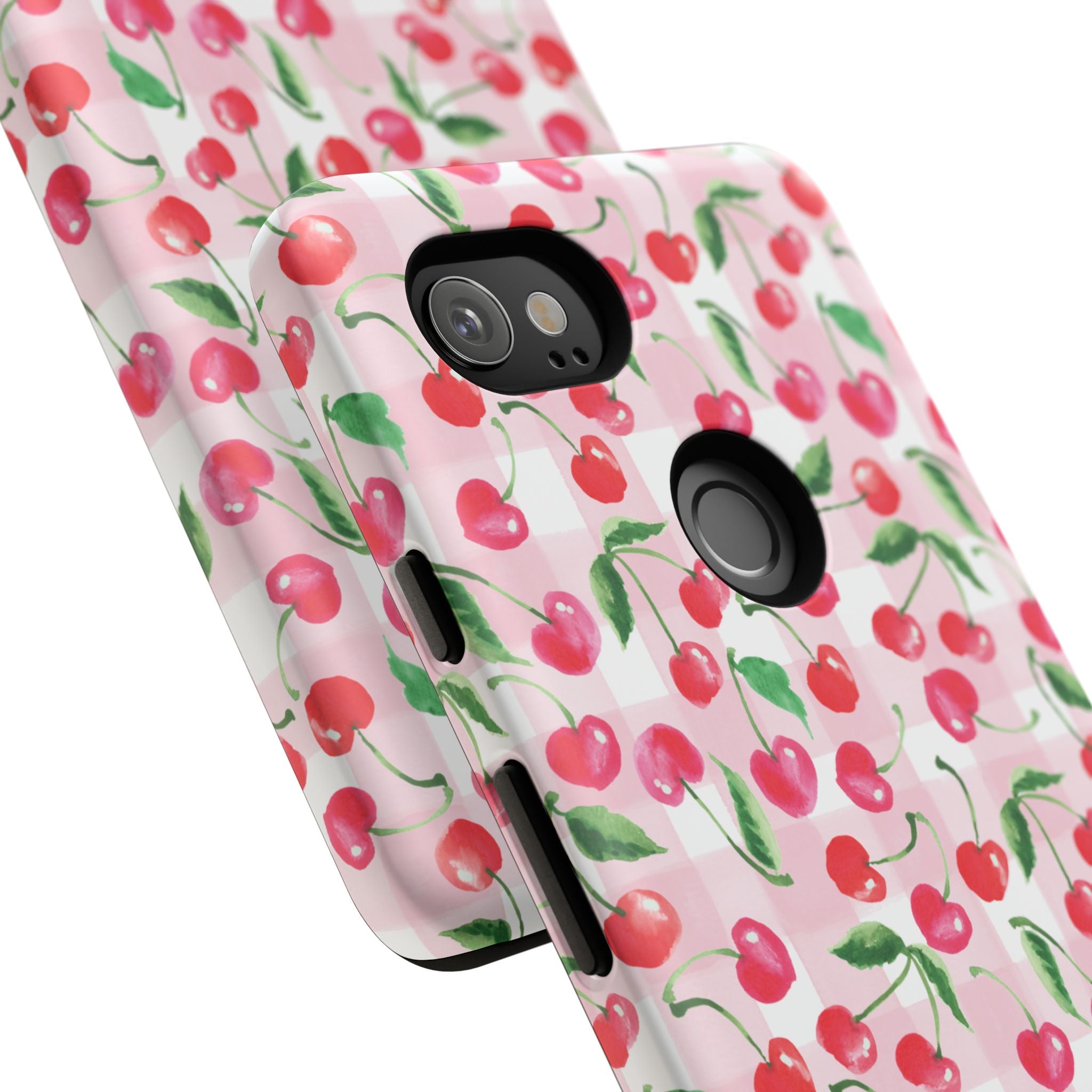 Gingham Cherry Phone Cover Case (iPhone 16, Samsung, Google Pixel)