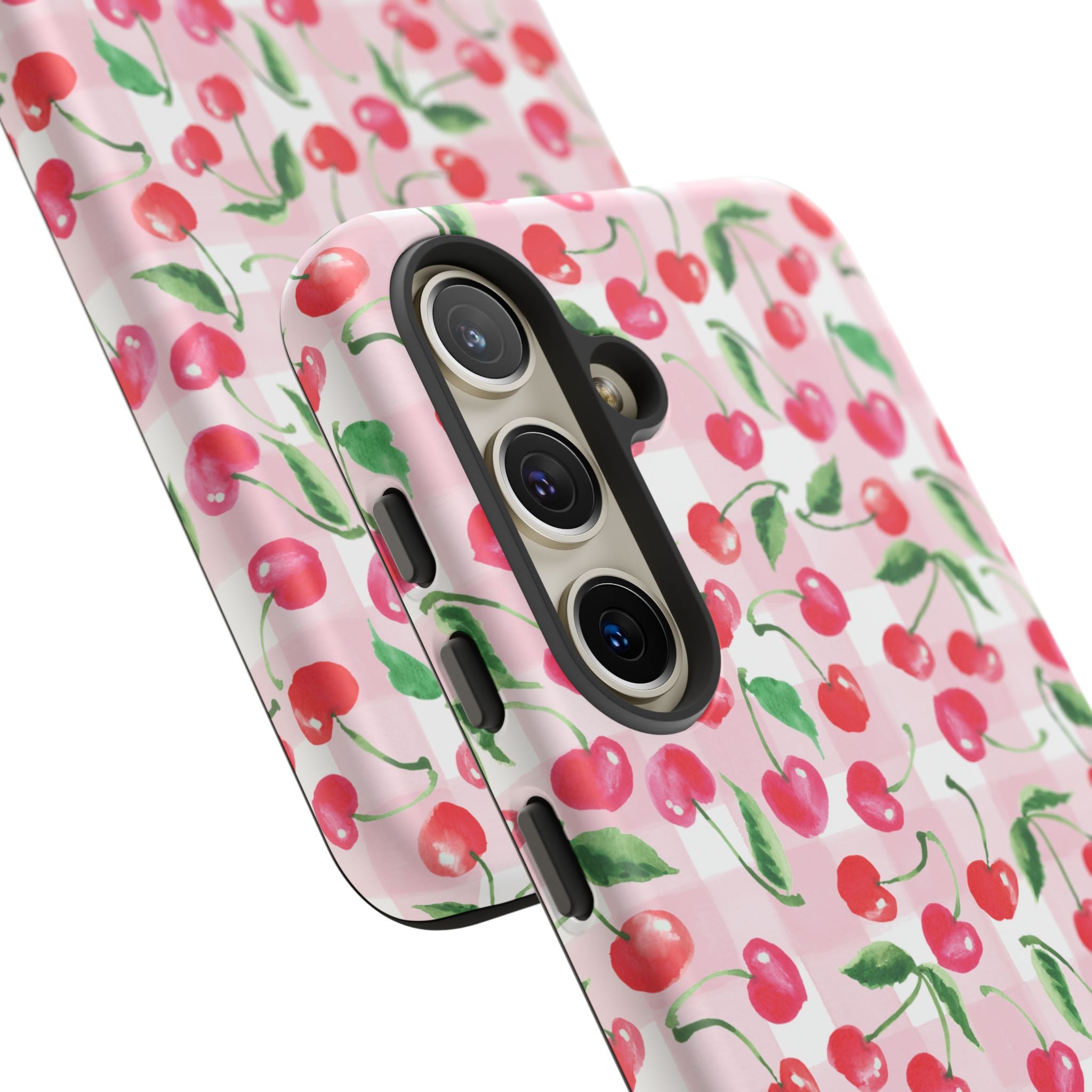 Gingham Cherry Phone Cover Case (iPhone 16, Samsung, Google Pixel)