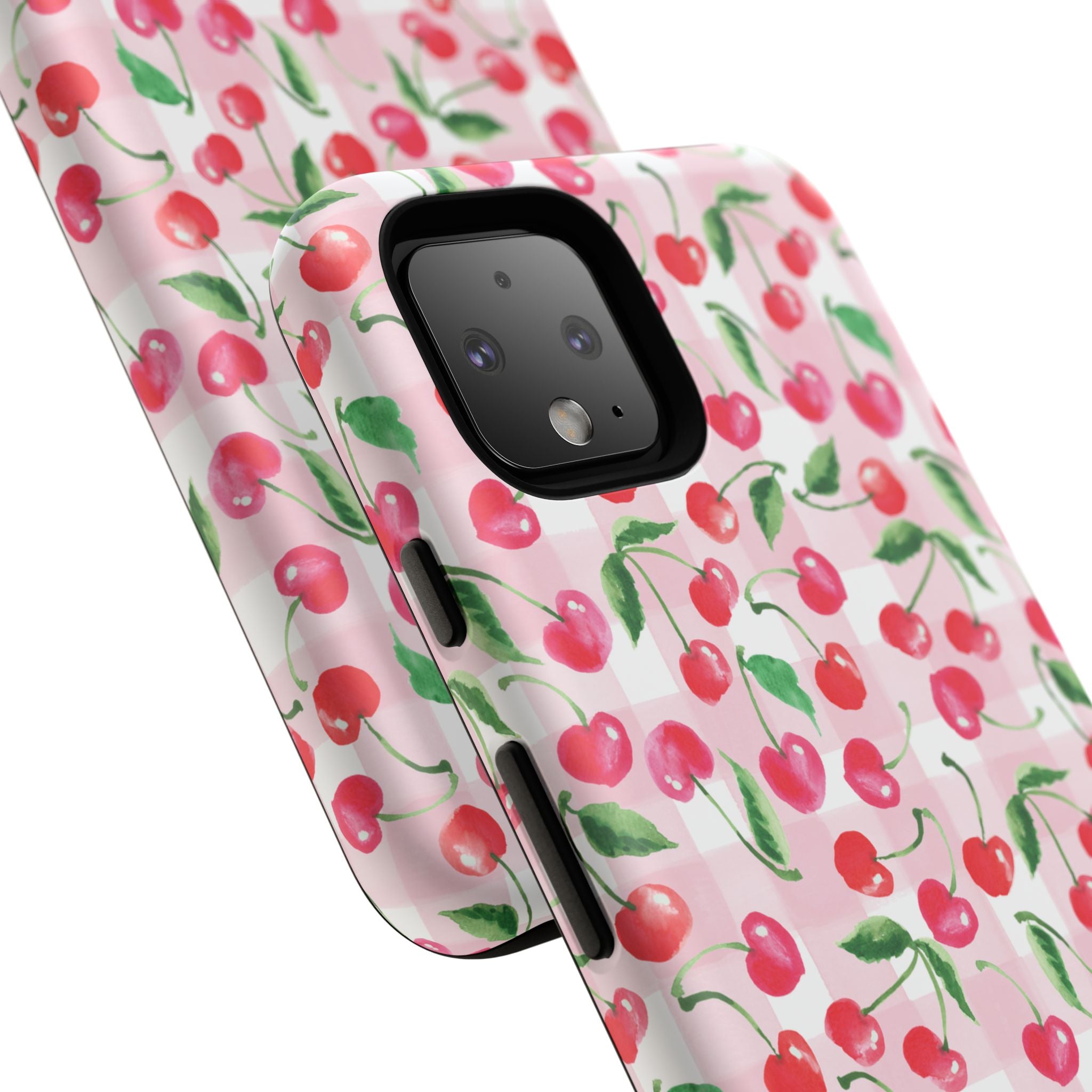 Gingham Cherry Phone Cover Case (iPhone 16, Samsung, Google Pixel)