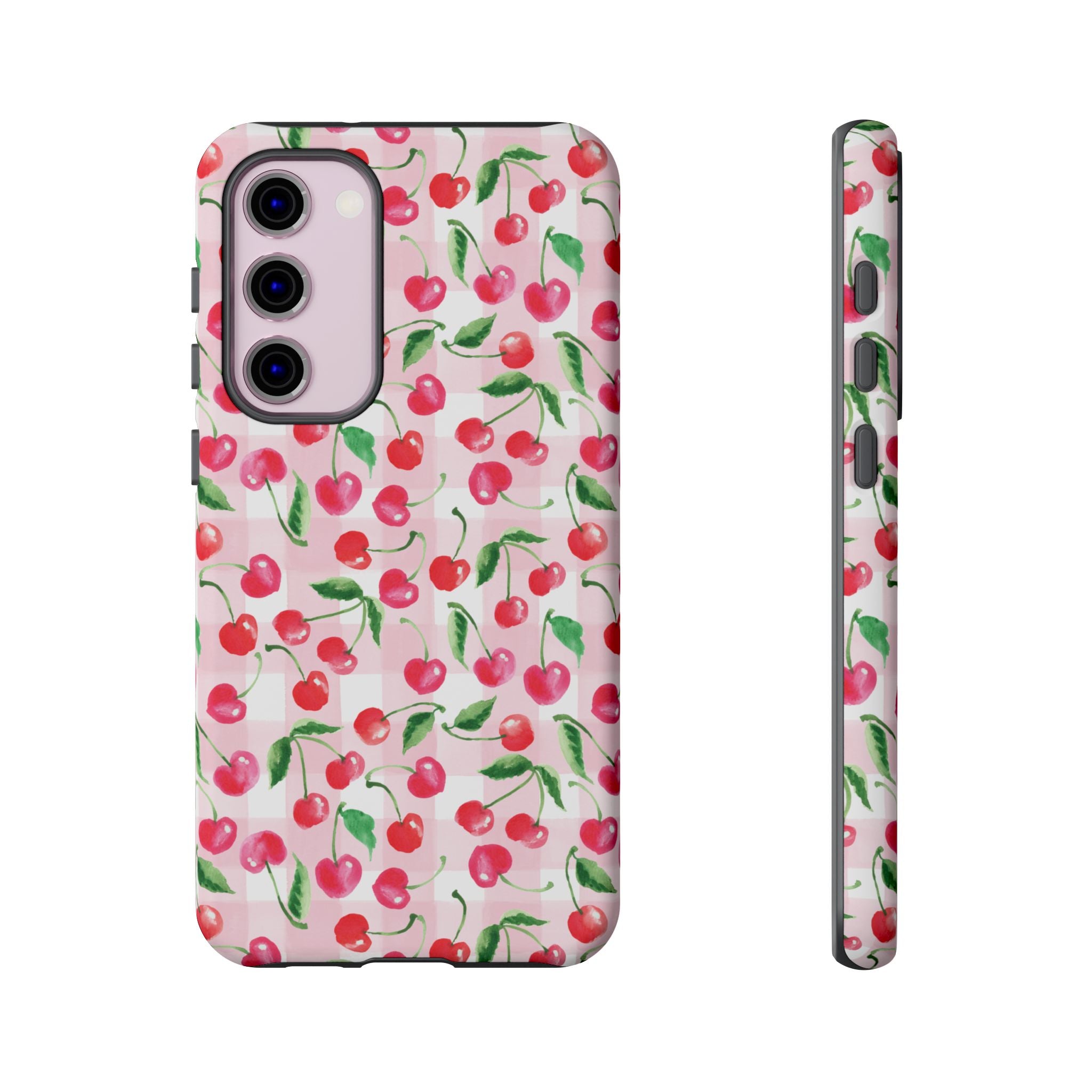 Gingham Cherry Phone Cover Case (iPhone 16, Samsung, Google Pixel)