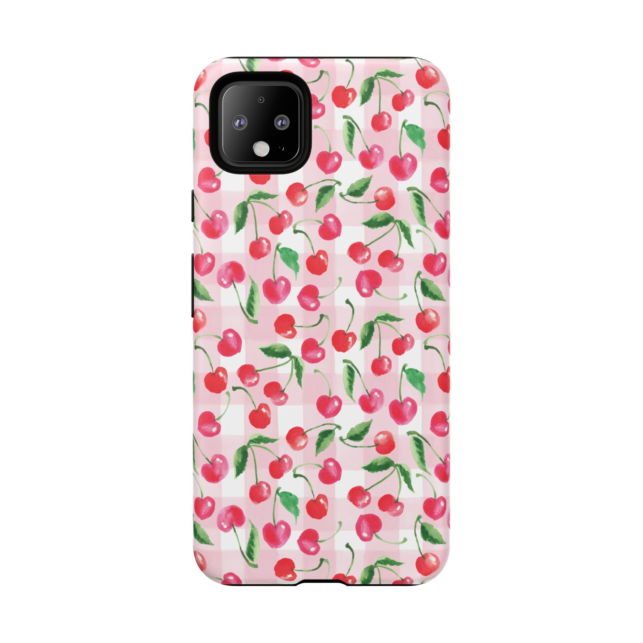 Gingham Cherry Phone Cover Case (iPhone 16, Samsung, Google Pixel)