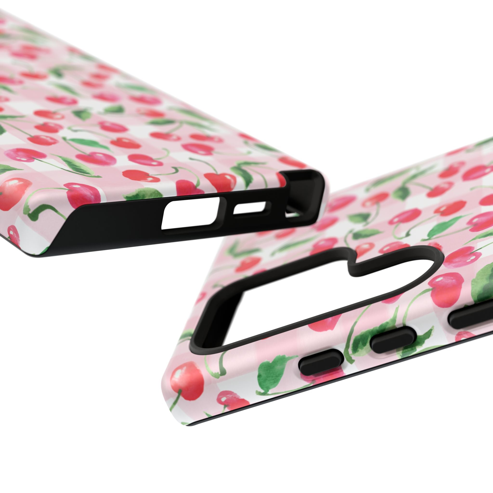 Gingham Cherry Phone Cover Case (iPhone 16, Samsung, Google Pixel)