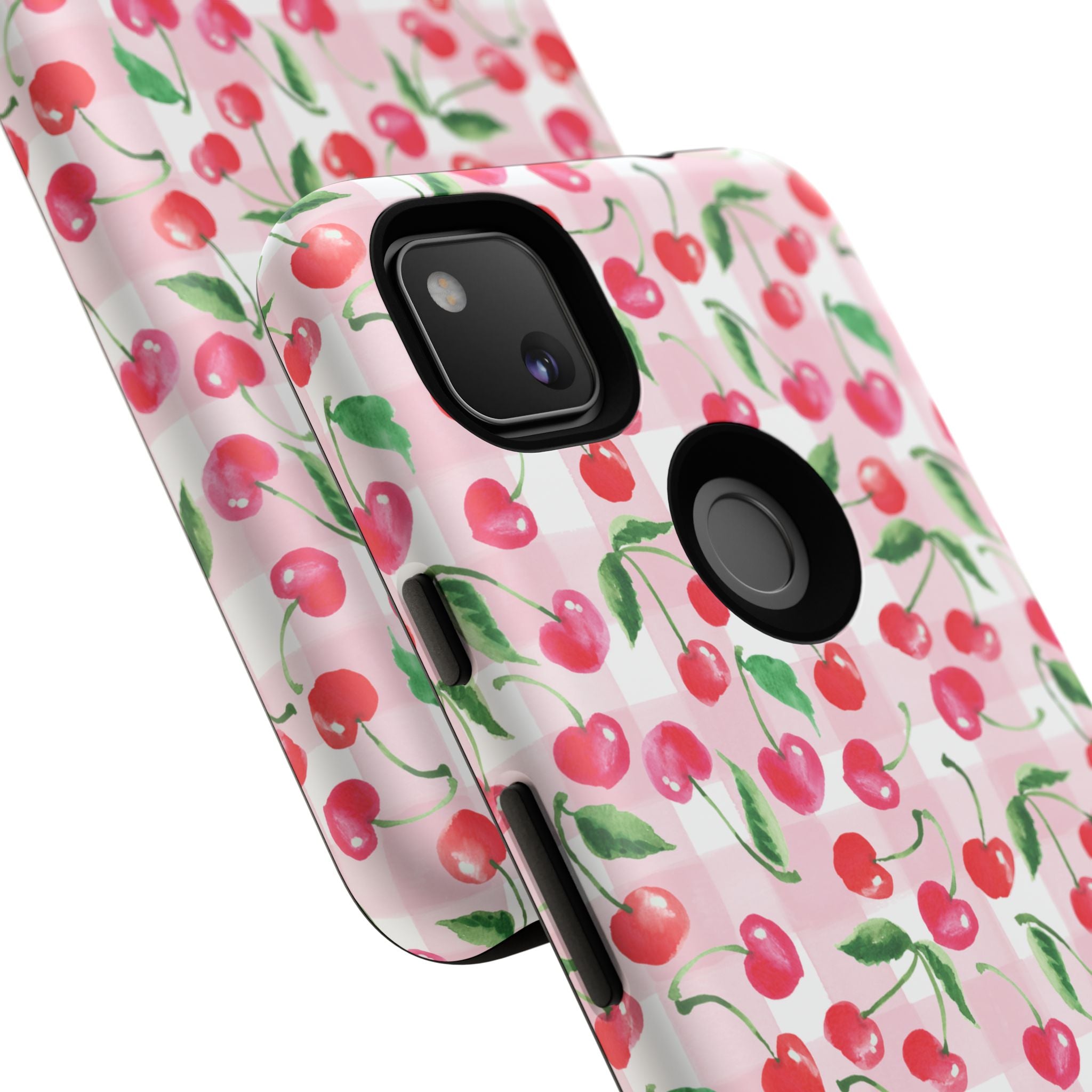 Gingham Cherry Phone Cover Case (iPhone 16, Samsung, Google Pixel)