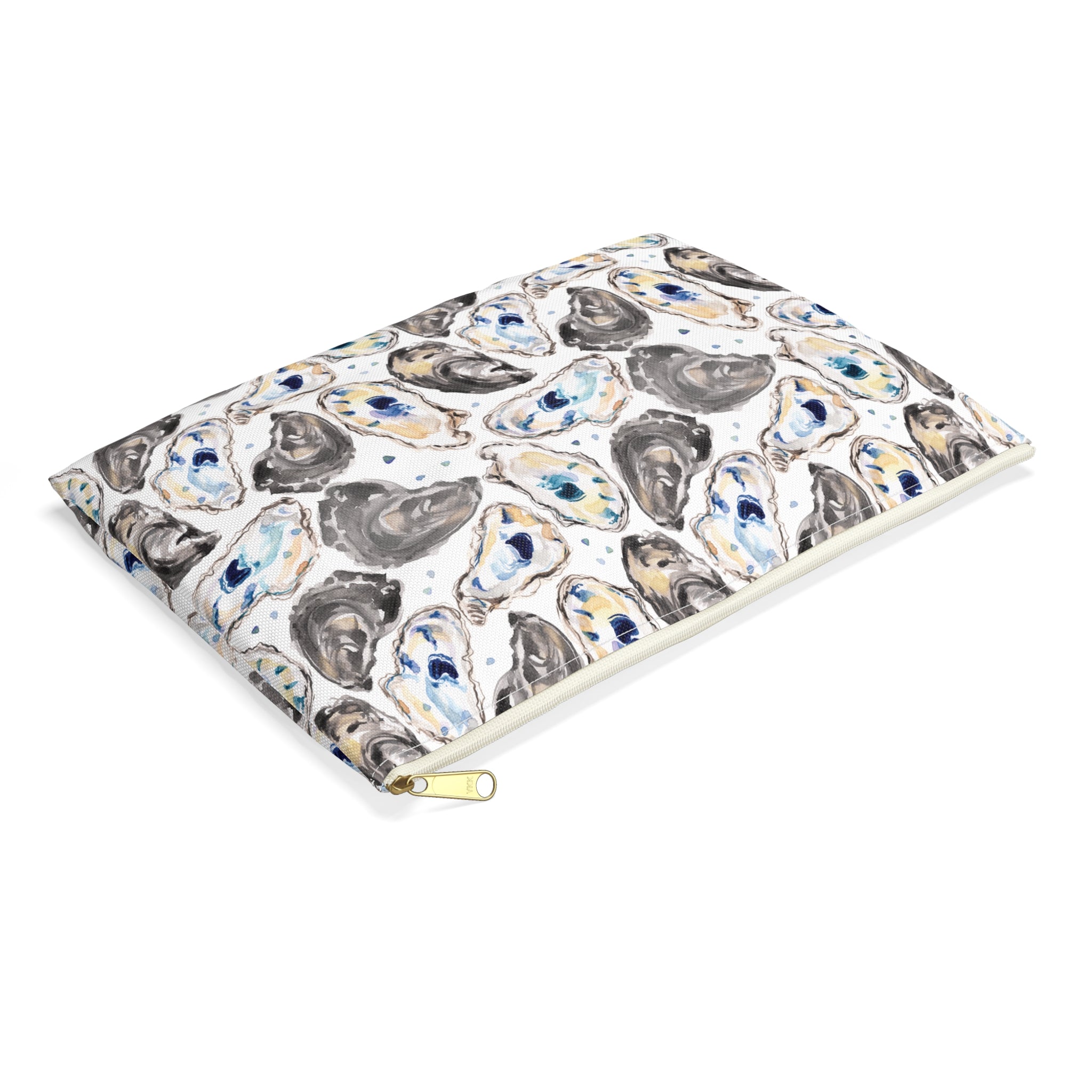 Watercolor Oyster Shells Accessory Pouch | Pencil Pouch, Makeup Pouch, Cosmetic Case