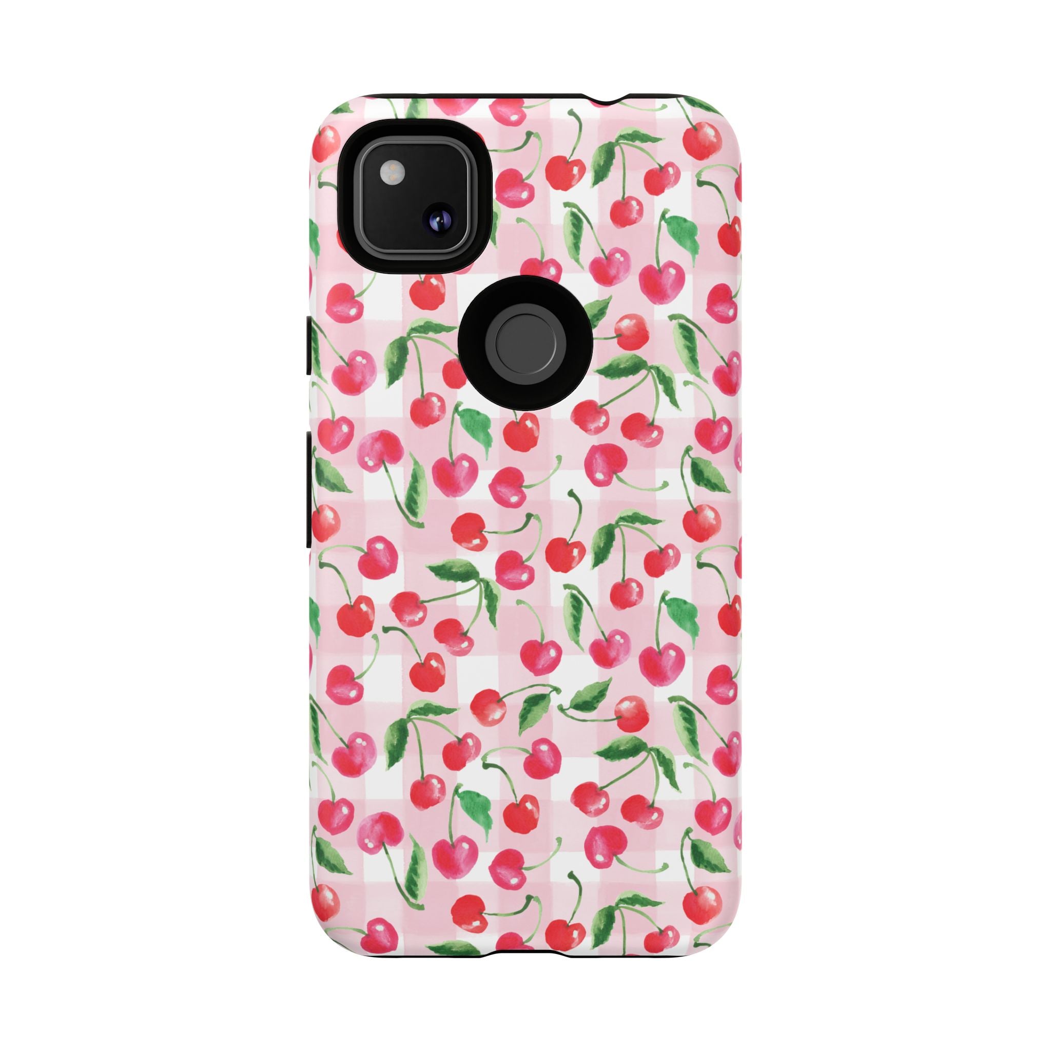 Gingham Cherry Phone Cover Case (iPhone 16, Samsung, Google Pixel)