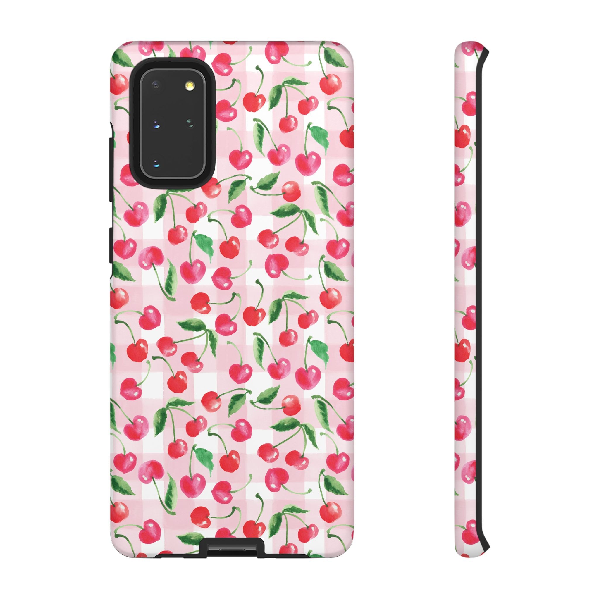 Gingham Cherry Phone Cover Case (iPhone 16, Samsung, Google Pixel)