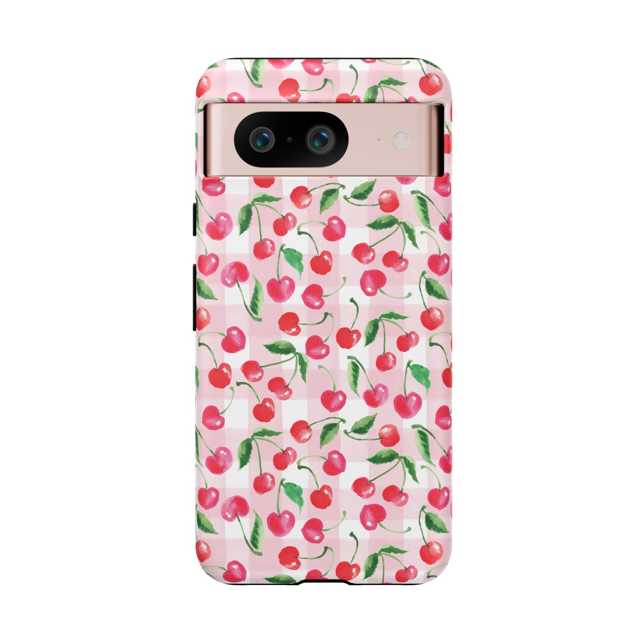 Gingham Cherry Phone Cover Case (iPhone 16, Samsung, Google Pixel)