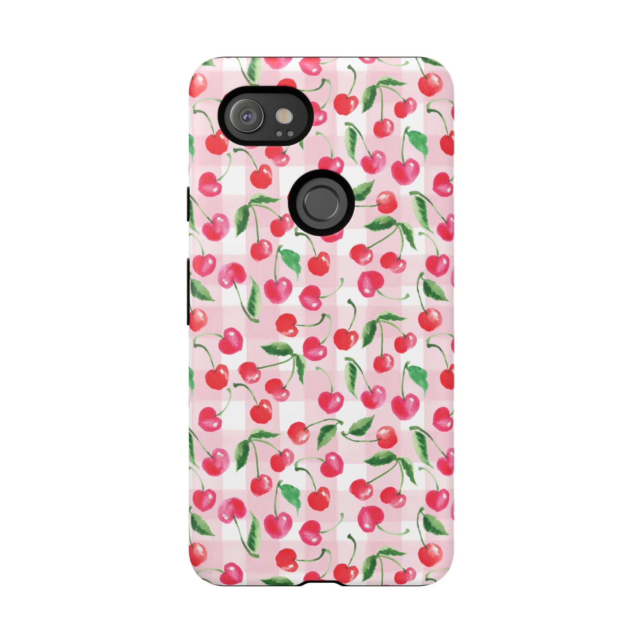 Gingham Cherry Phone Cover Case (iPhone 16, Samsung, Google Pixel)