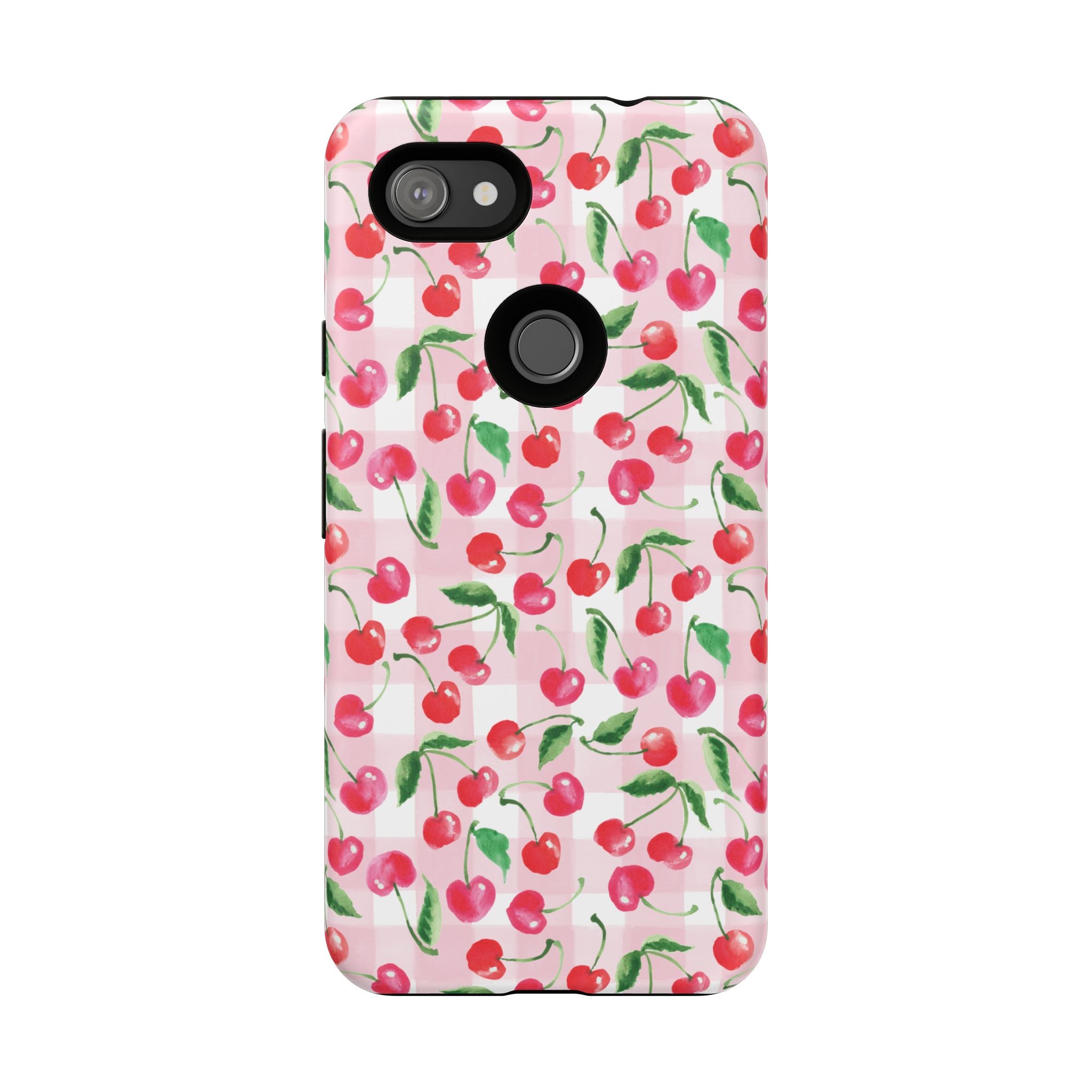 Gingham Cherry Phone Cover Case (iPhone 16, Samsung, Google Pixel)