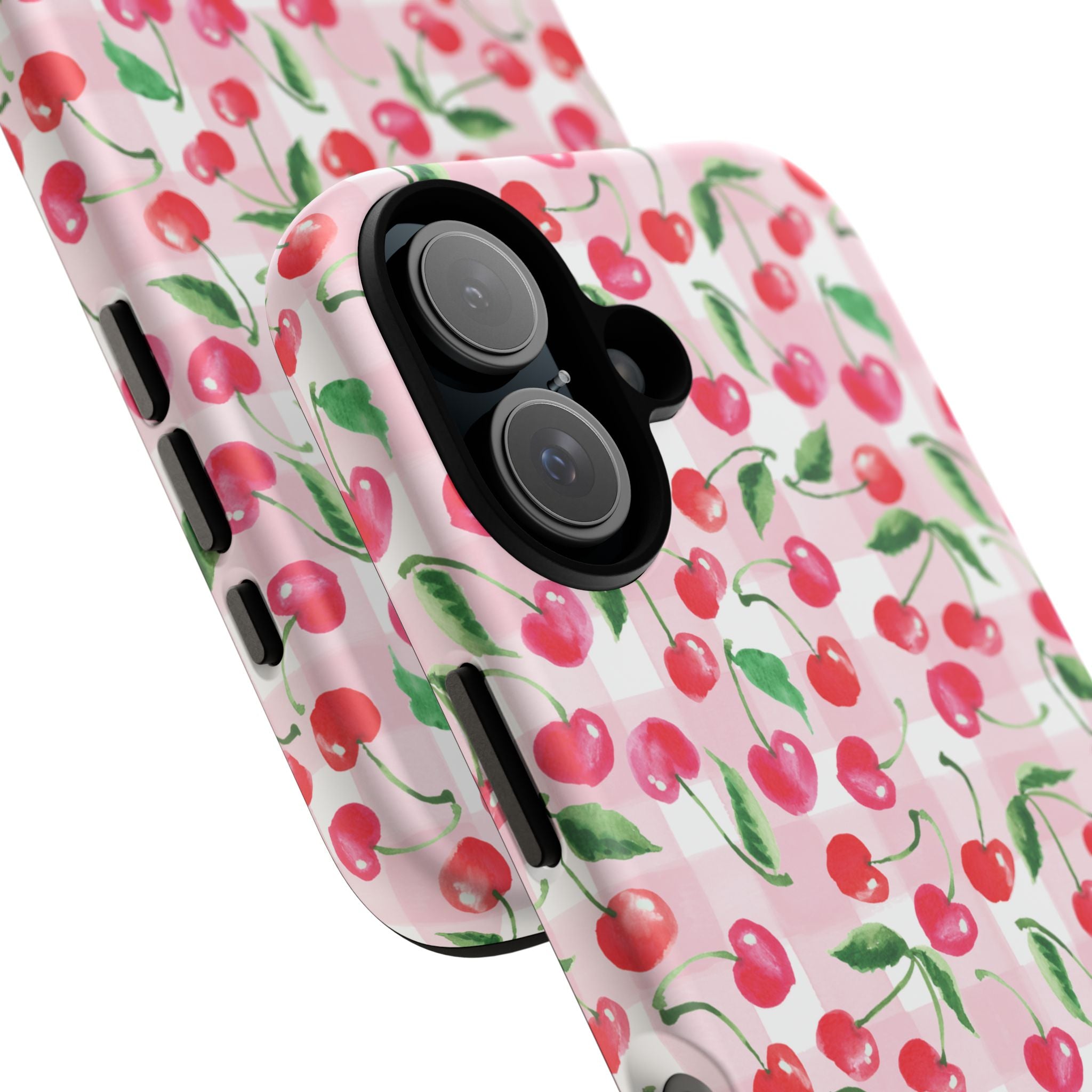 Gingham Cherry Phone Cover Case (iPhone 16, Samsung, Google Pixel)