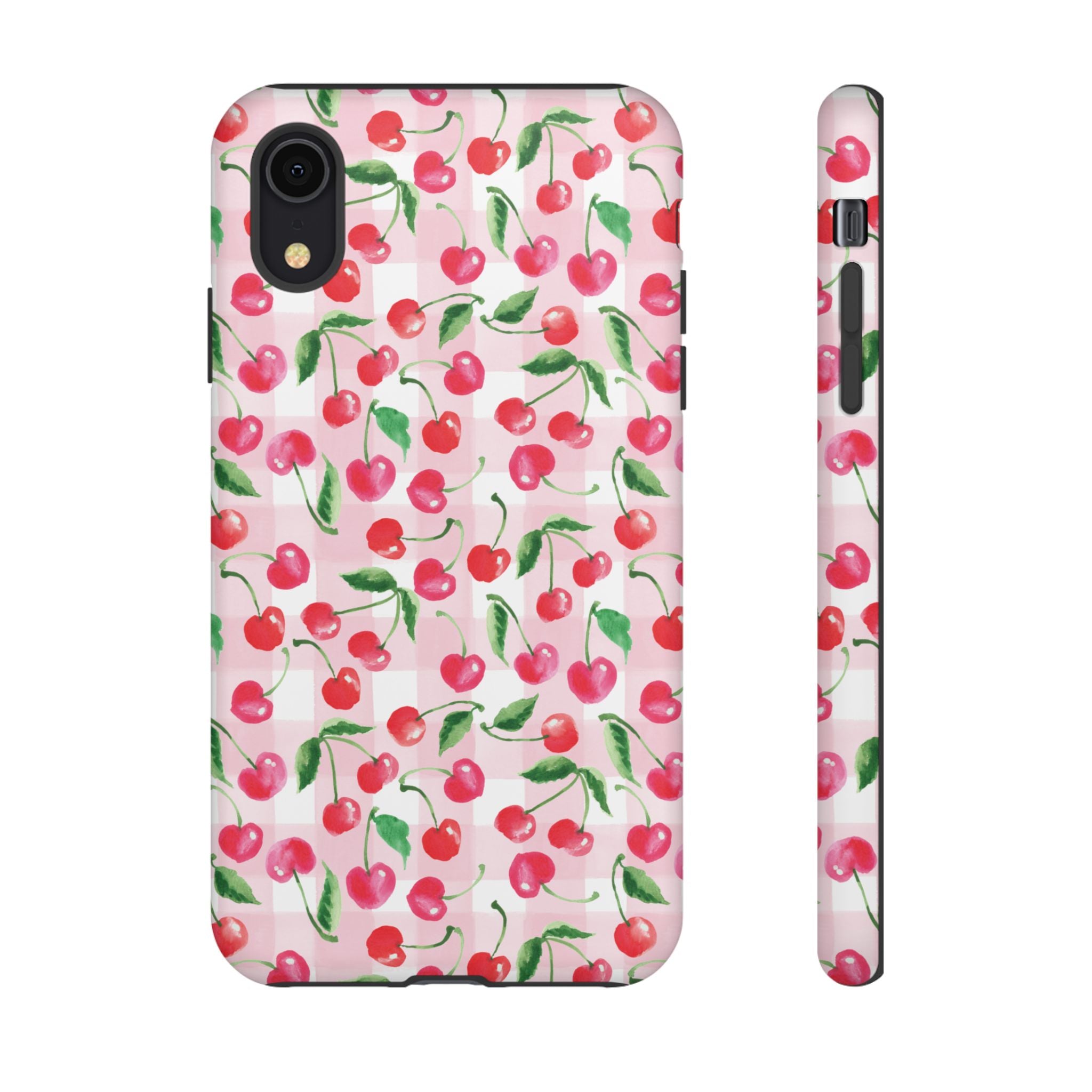 Gingham Cherry Phone Cover Case (iPhone 16, Samsung, Google Pixel)