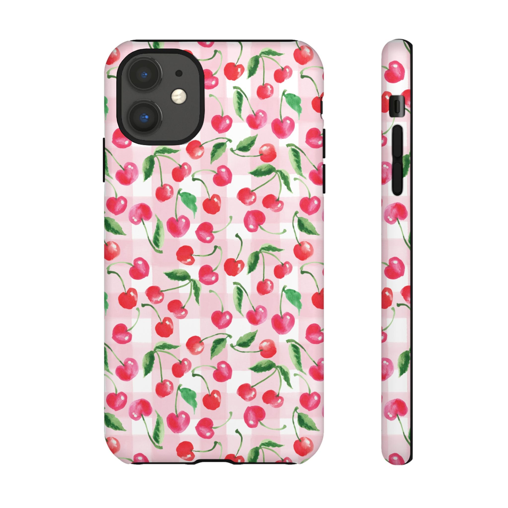 Gingham Cherry Phone Cover Case (iPhone 16, Samsung, Google Pixel)