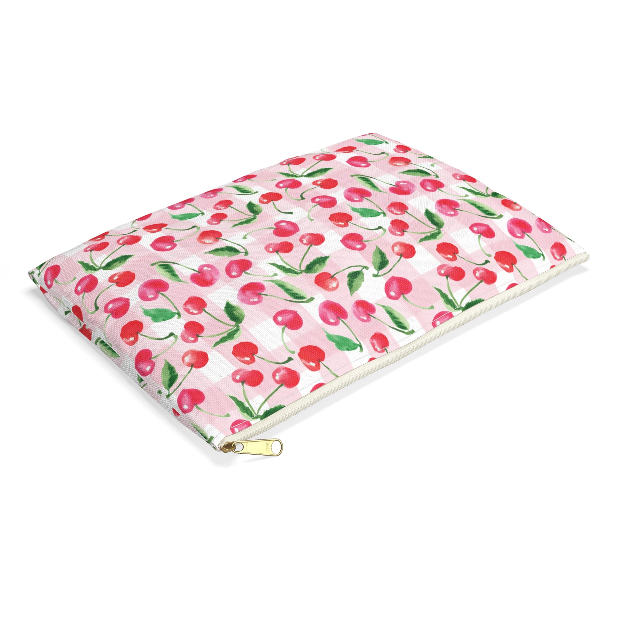 Cute Gingham Cherries Accessory Pouch | Pencil Pouch, Makeup Pouch, Cosmetic Case