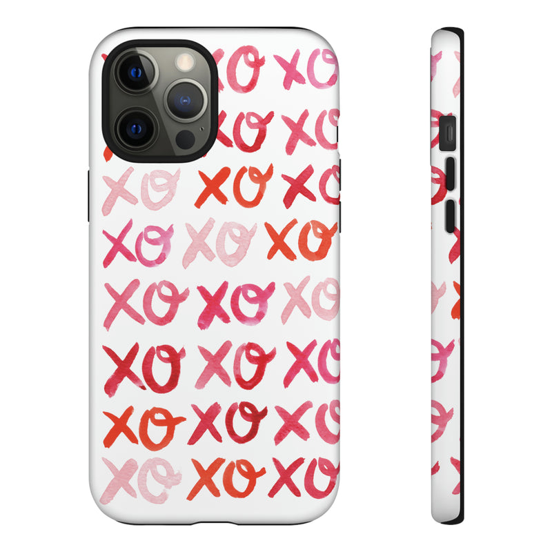 Watercolor XOXOXO Phone Case (Samsung Galaxy, Google Pixel, iPhone 15 thru iPhone 11)