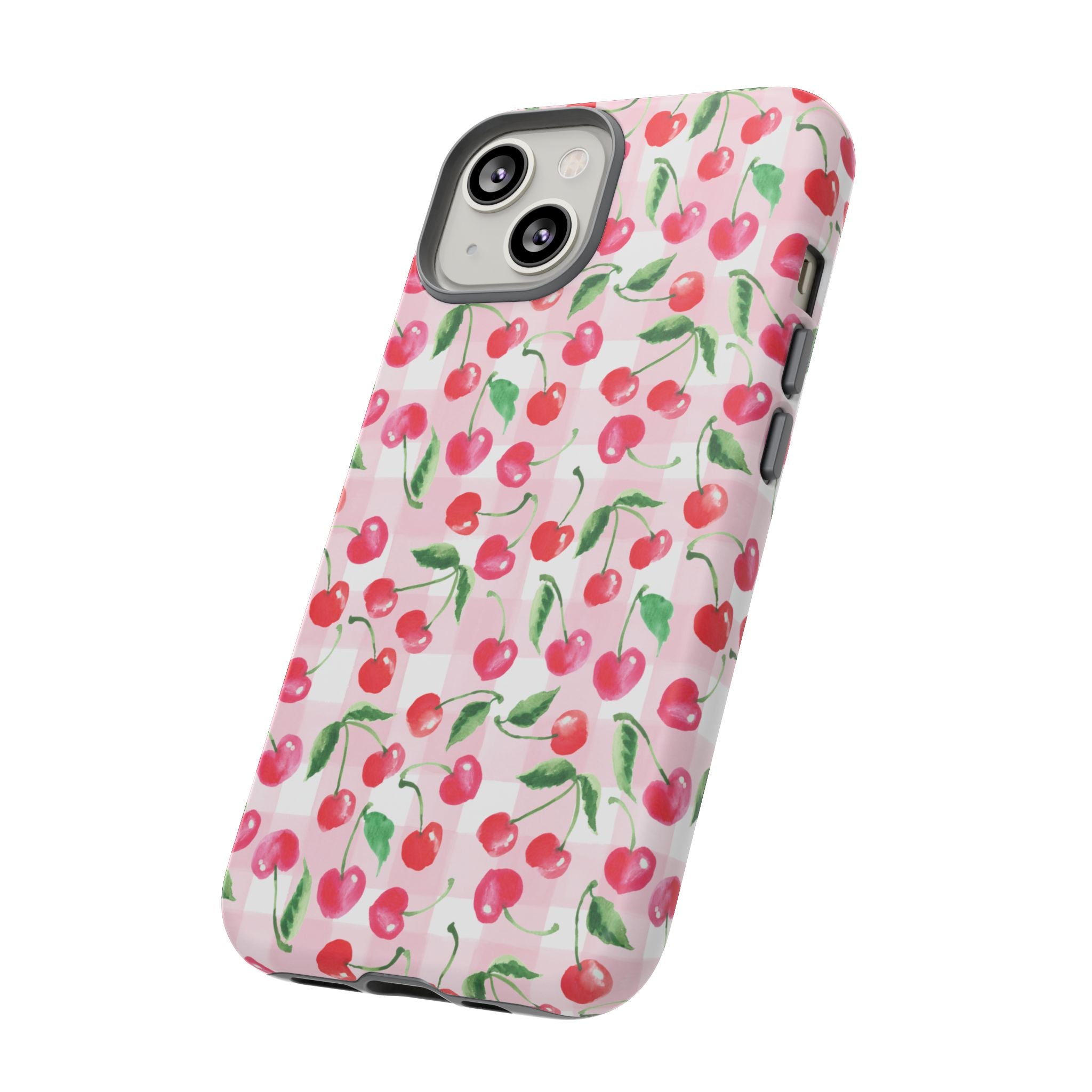 Gingham Cherry Phone Cover Case (iPhone 16, Samsung, Google Pixel)