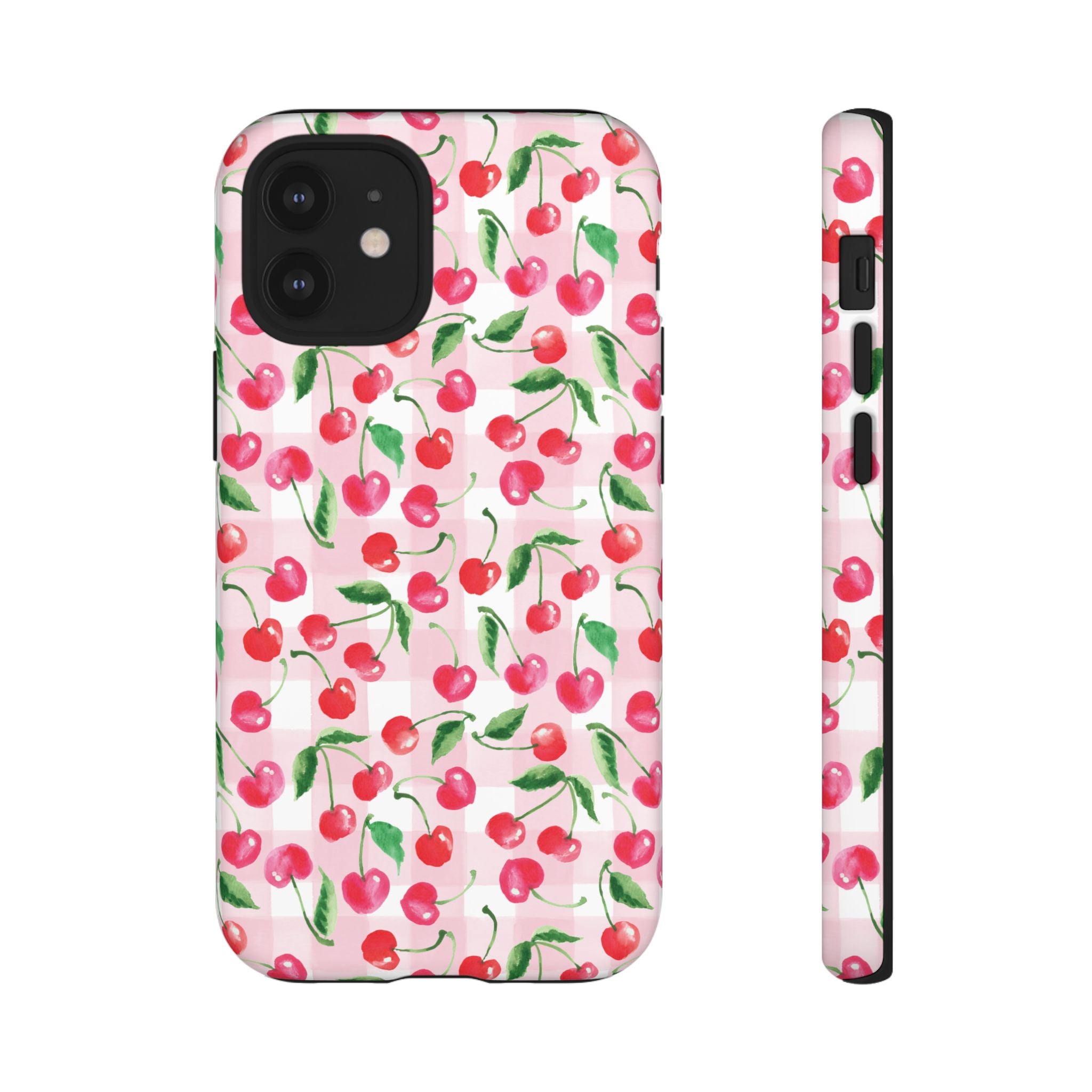 Gingham Cherry Phone Cover Case (iPhone 16, Samsung, Google Pixel)