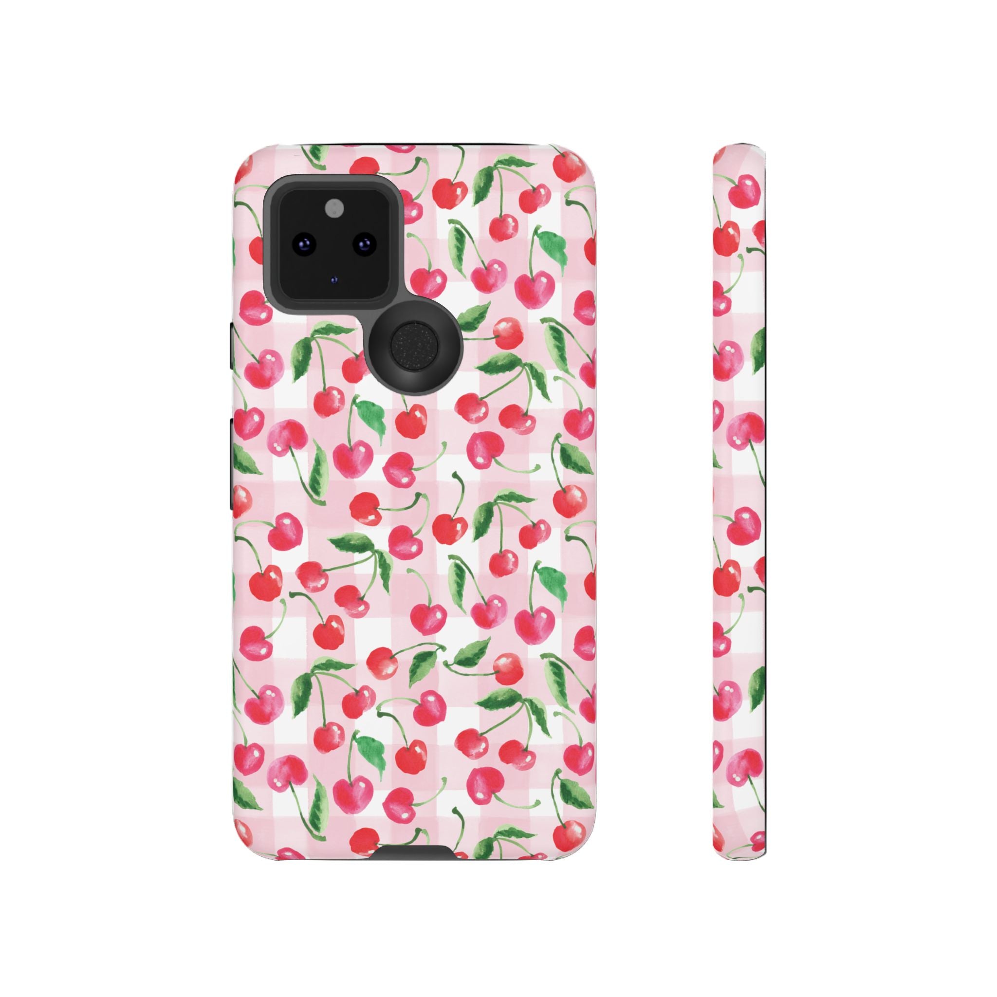 Gingham Cherry Phone Cover Case (iPhone 16, Samsung, Google Pixel)