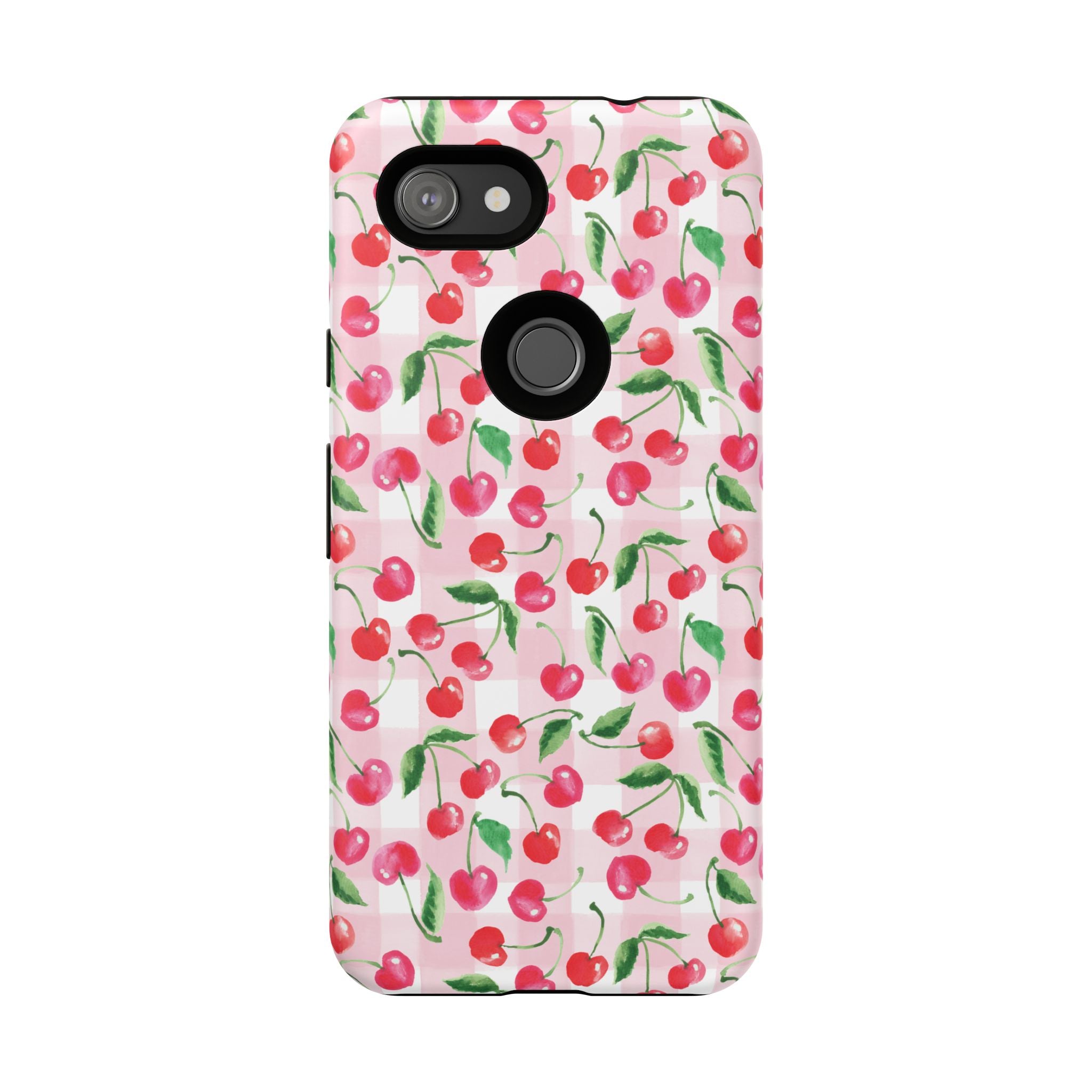 Gingham Cherry Phone Cover Case (iPhone 16, Samsung, Google Pixel)