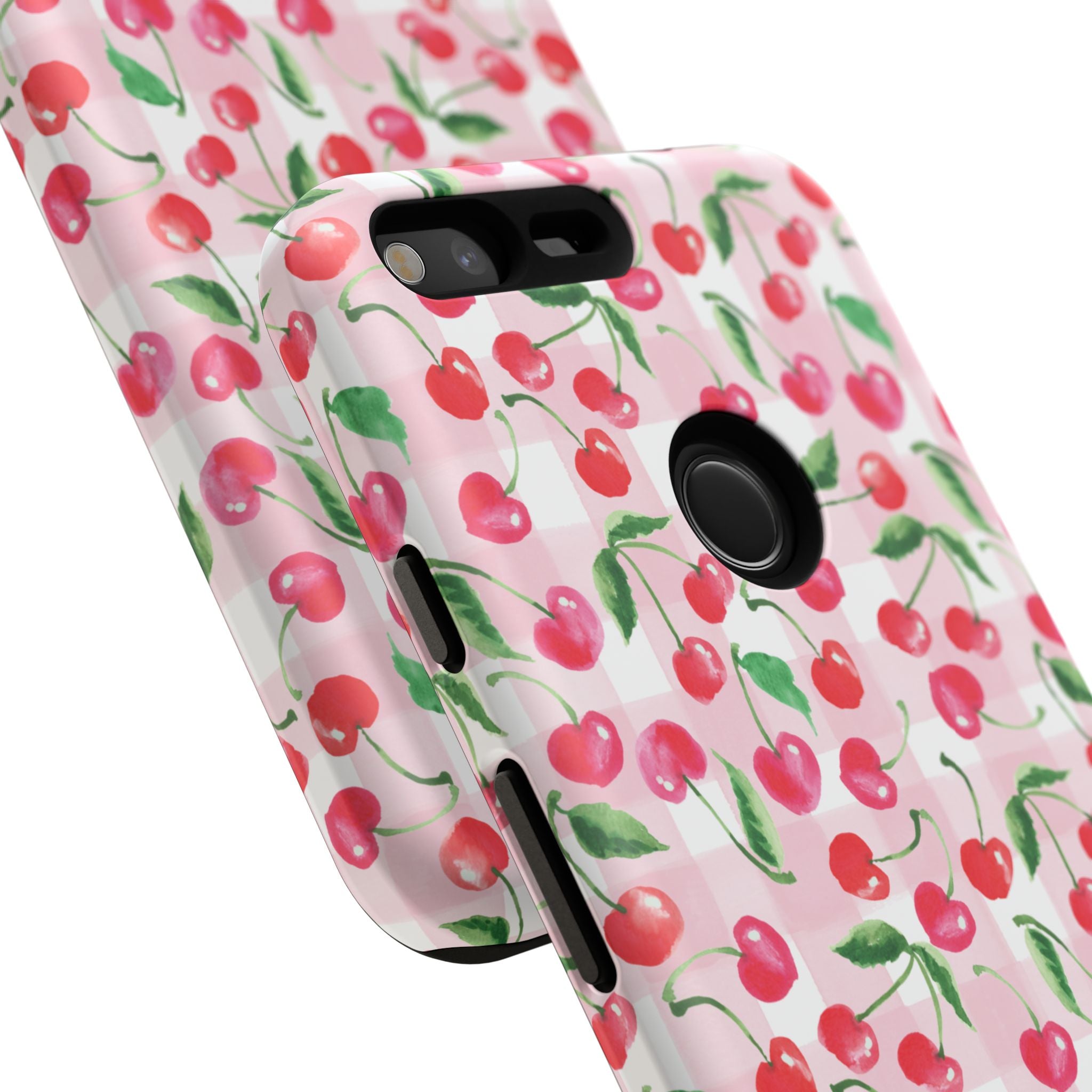 Gingham Cherry Phone Cover Case (iPhone 16, Samsung, Google Pixel)