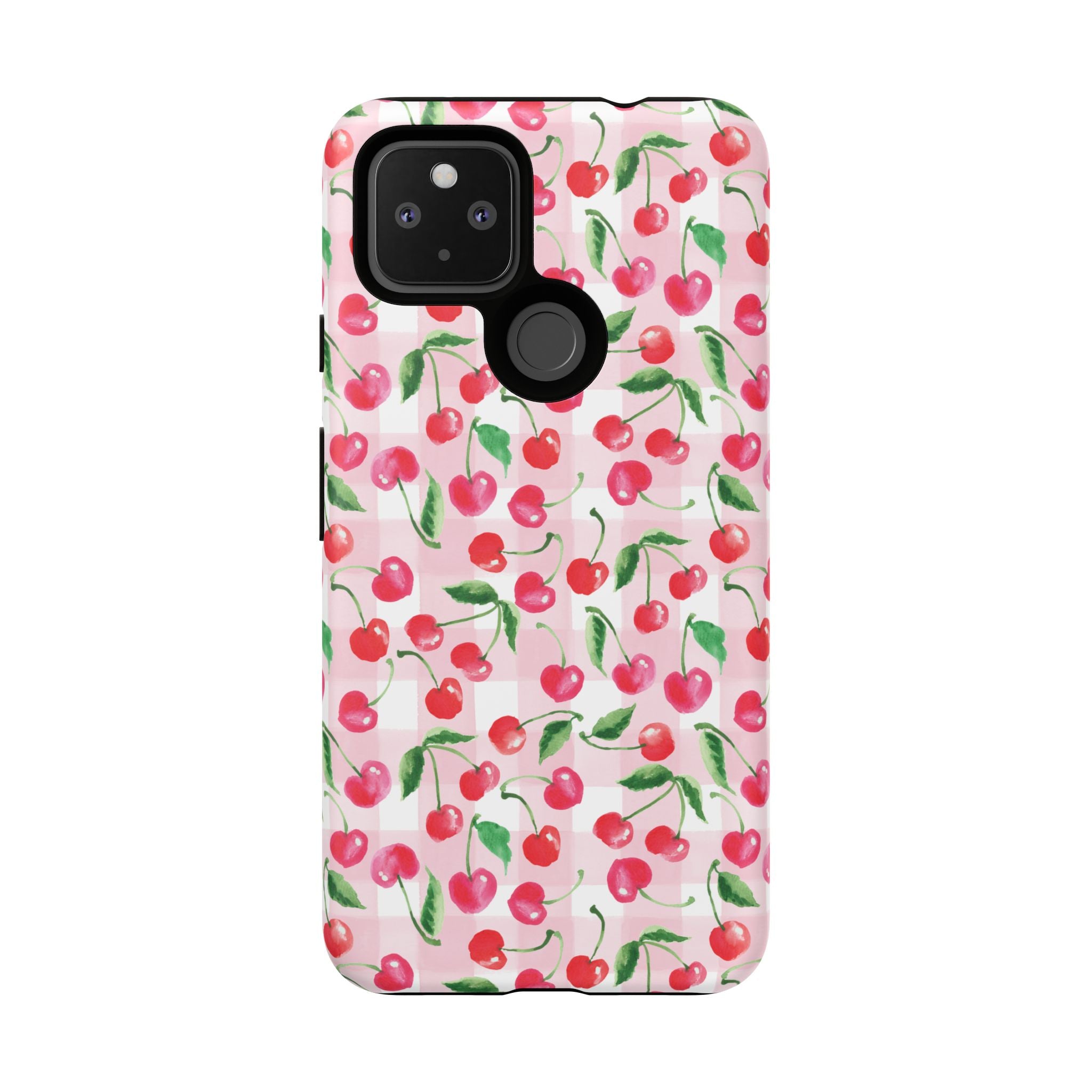 Gingham Cherry Phone Cover Case (iPhone 16, Samsung, Google Pixel)