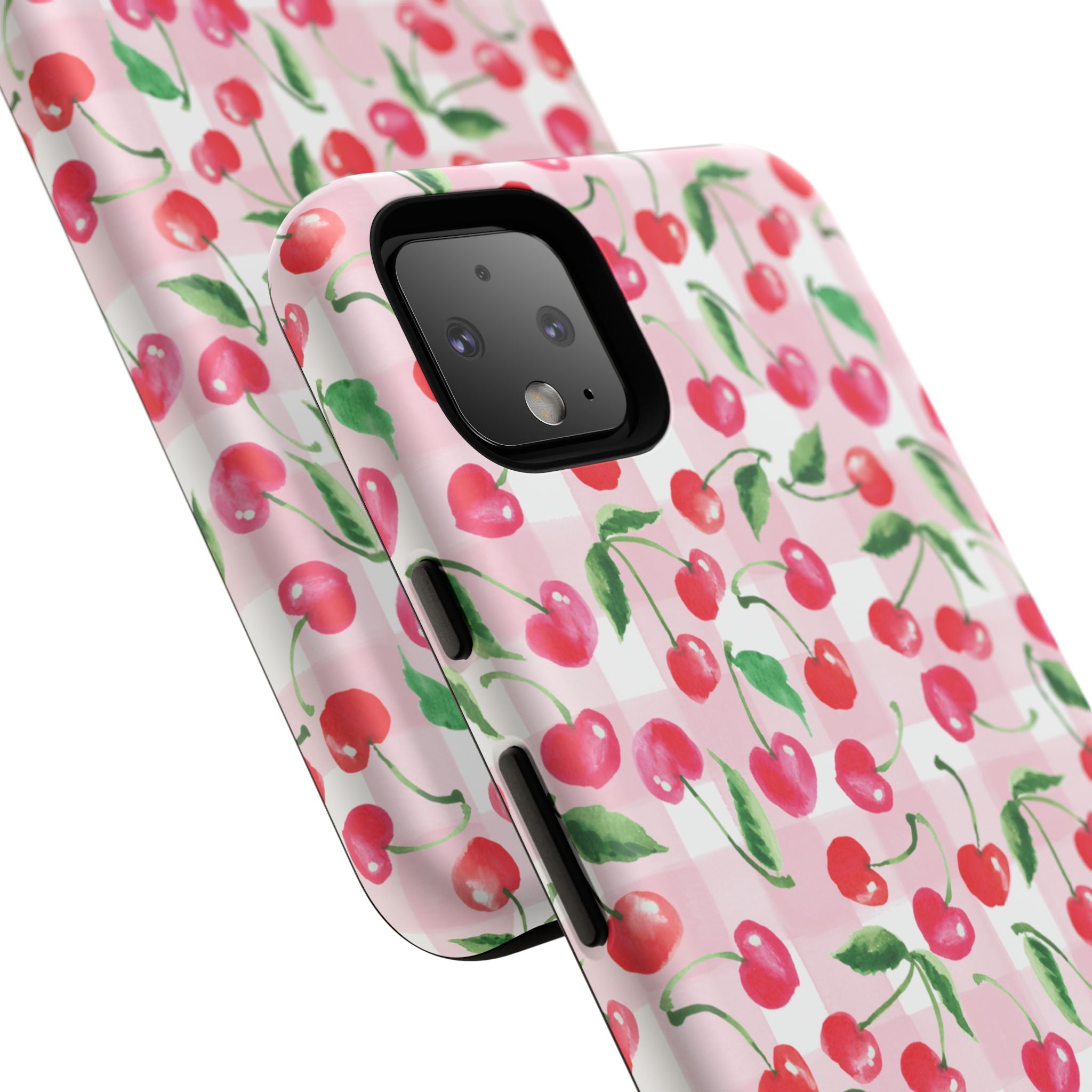 Gingham Cherry Phone Cover Case (iPhone 16, Samsung, Google Pixel)