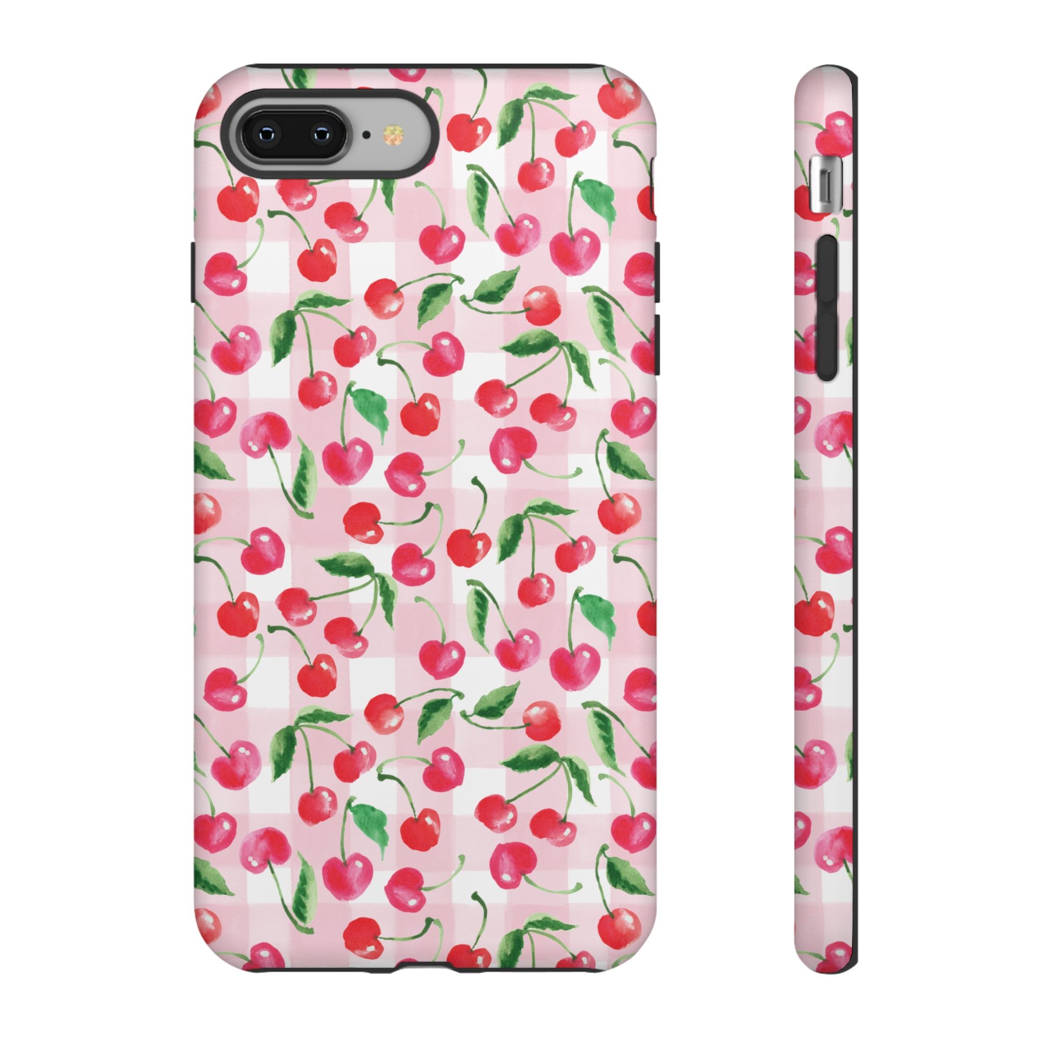 Gingham Cherry Phone Cover Case (iPhone 16, Samsung, Google Pixel)