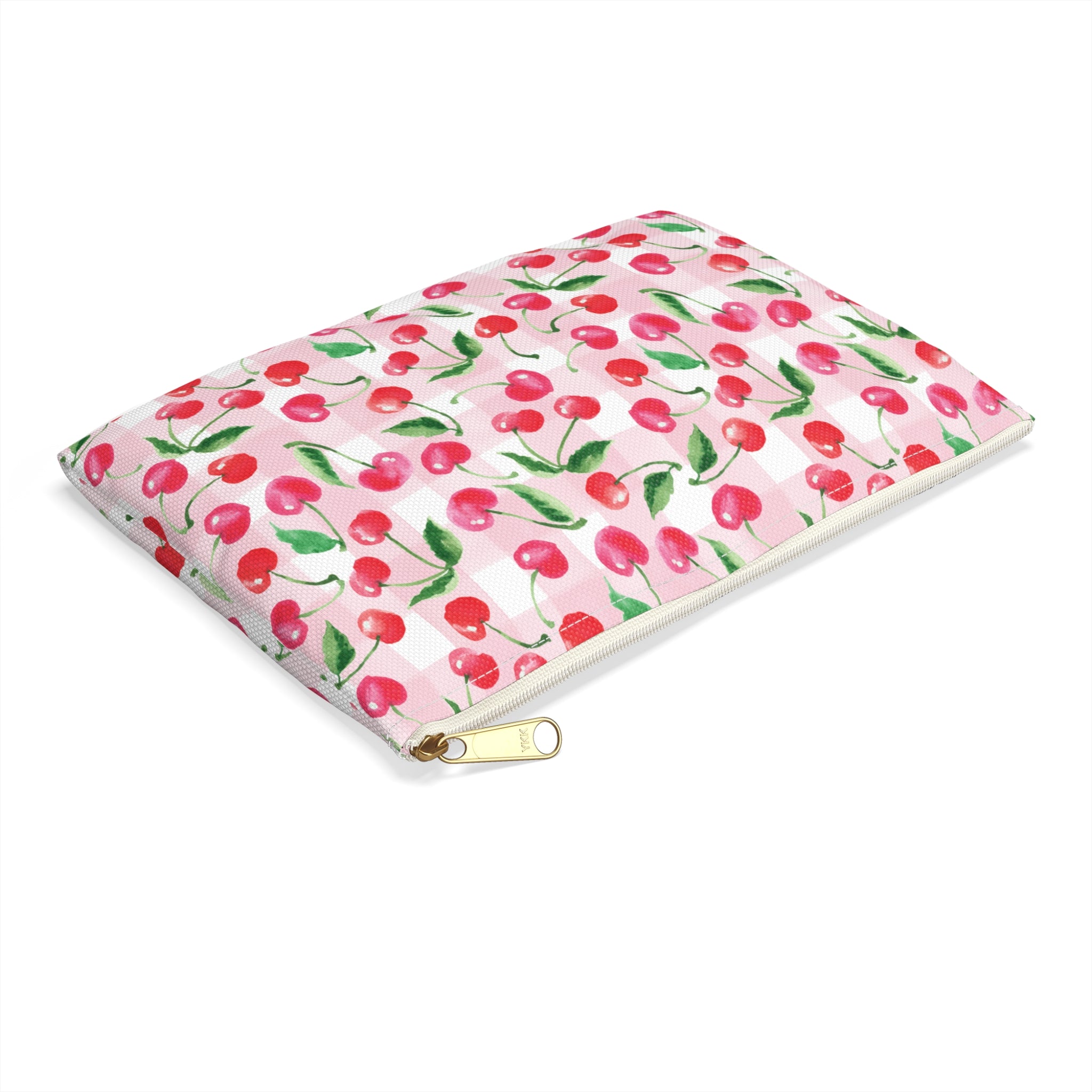 Cute Gingham Cherries Accessory Pouch | Pencil Pouch, Makeup Pouch, Cosmetic Case