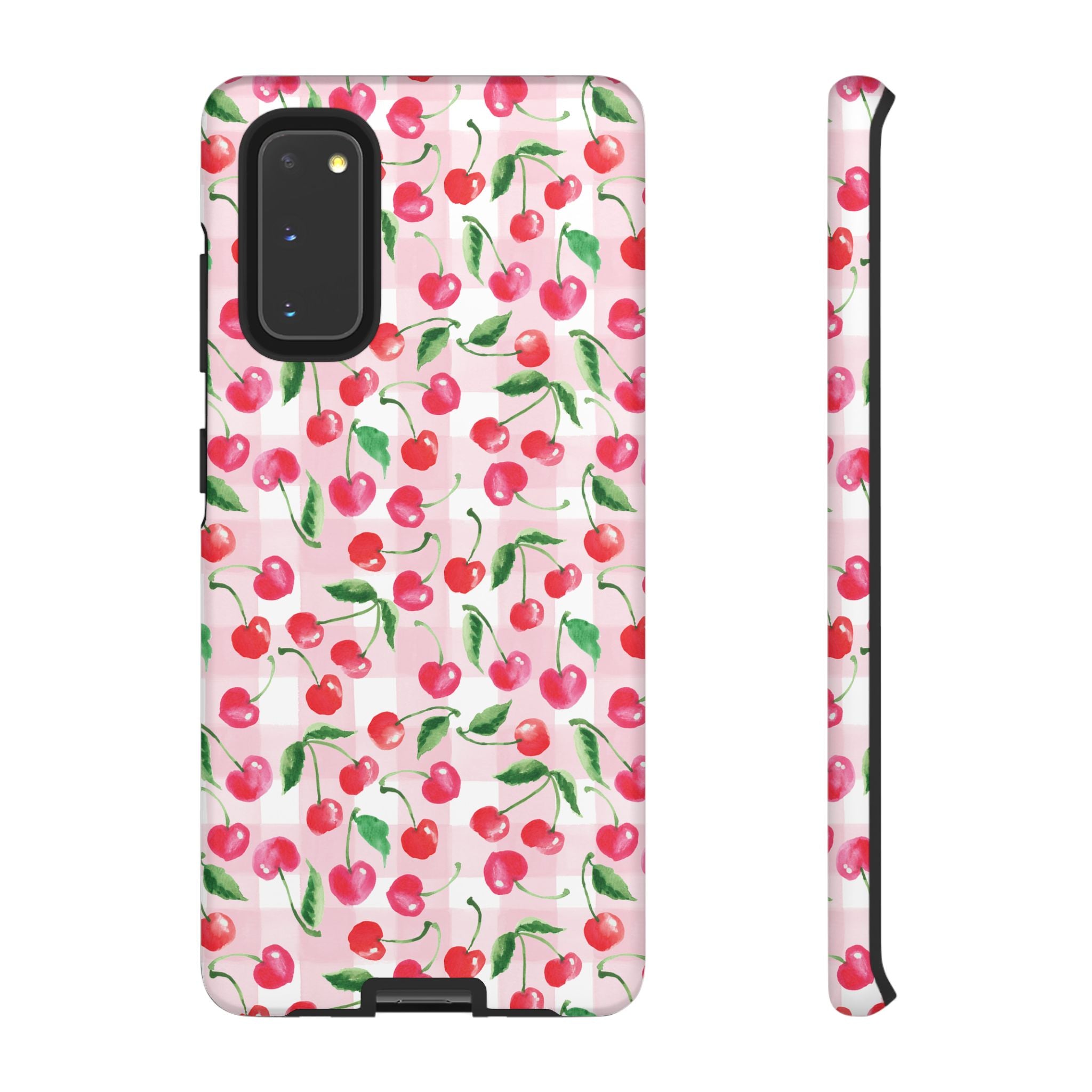 Gingham Cherry Phone Cover Case (iPhone 16, Samsung, Google Pixel)