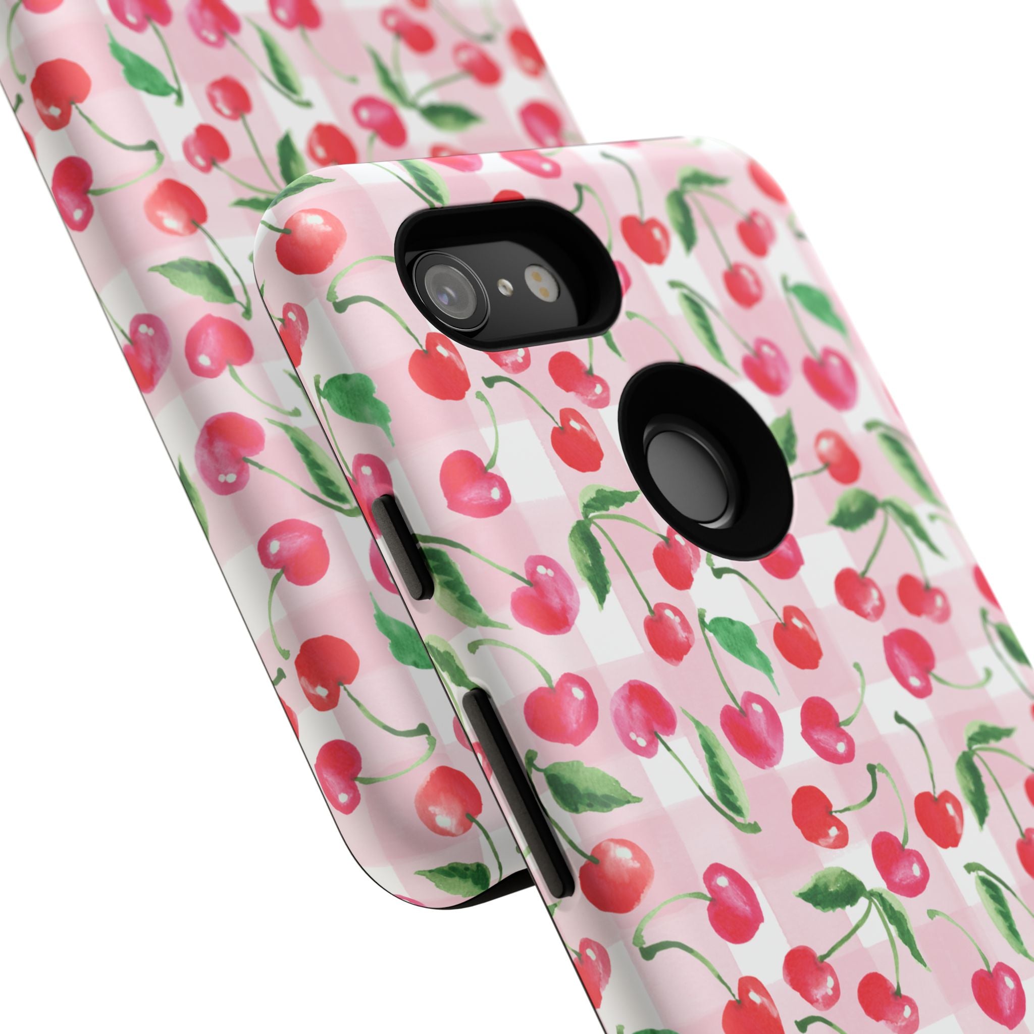 Gingham Cherry Phone Cover Case (iPhone 16, Samsung, Google Pixel)