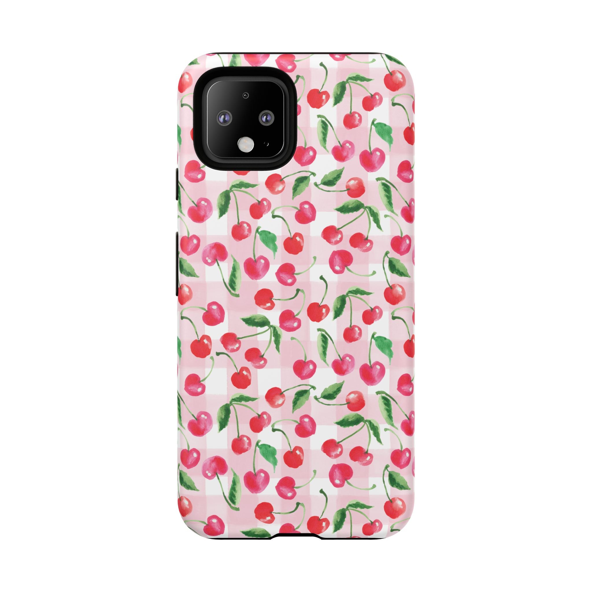 Gingham Cherry Phone Cover Case (iPhone 16, Samsung, Google Pixel)