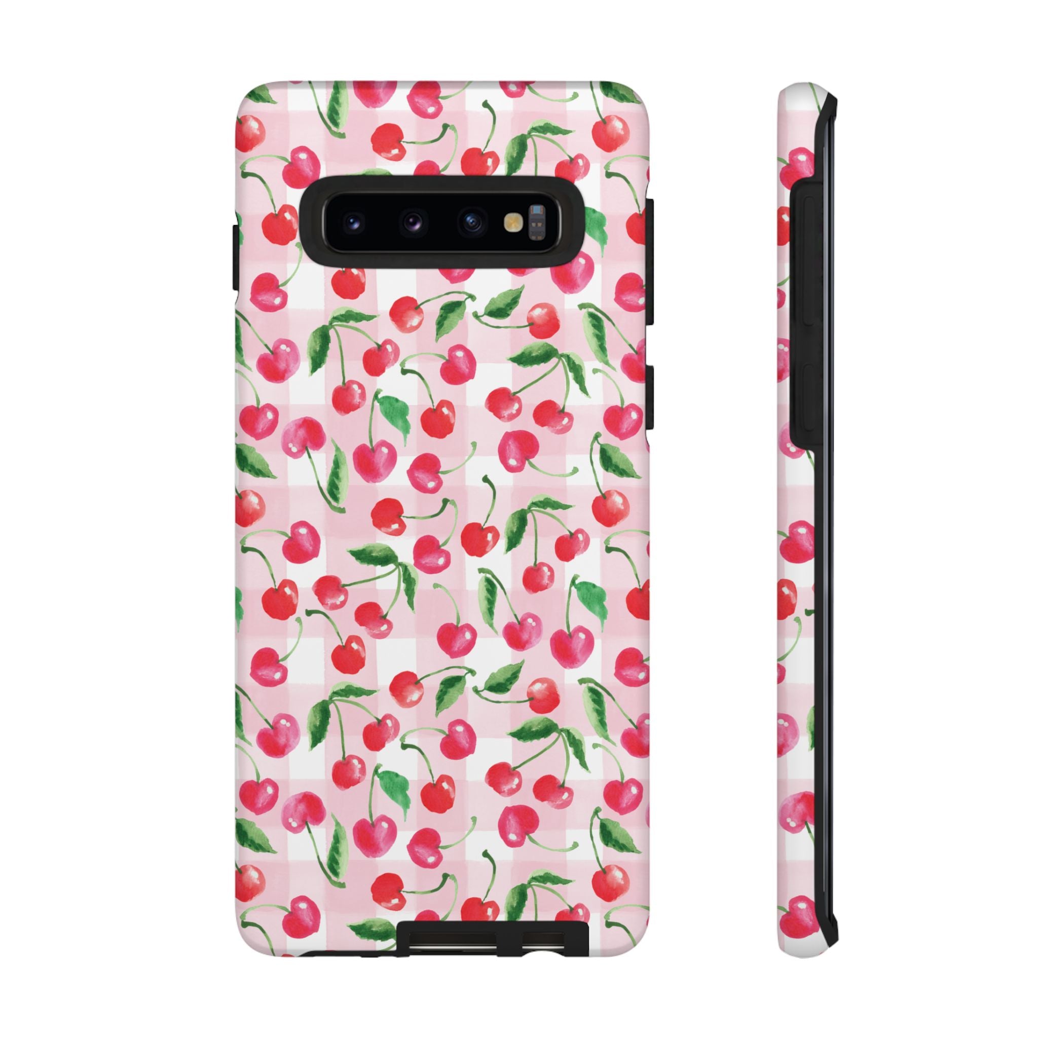 Gingham Cherry Phone Cover Case (iPhone 16, Samsung, Google Pixel)