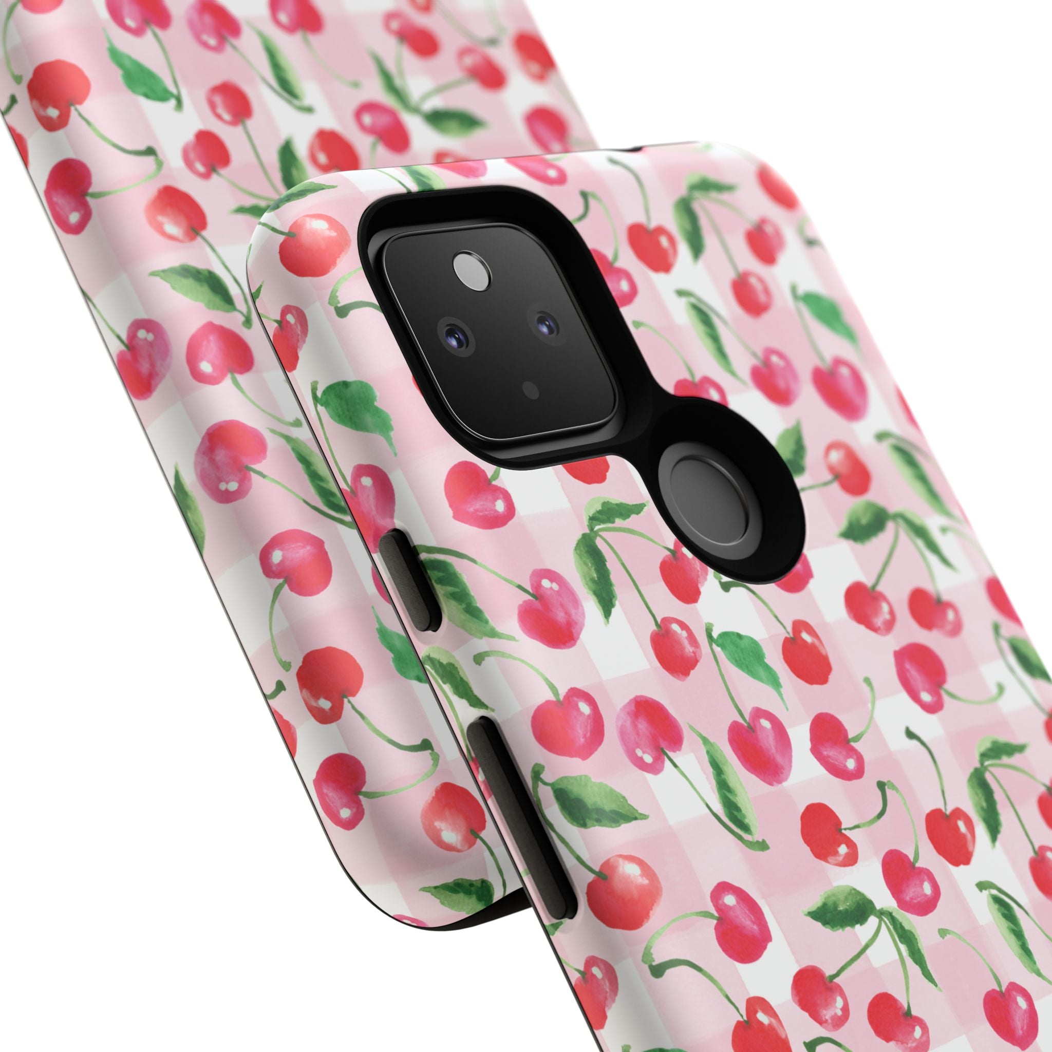 Gingham Cherry Phone Cover Case (iPhone 16, Samsung, Google Pixel)