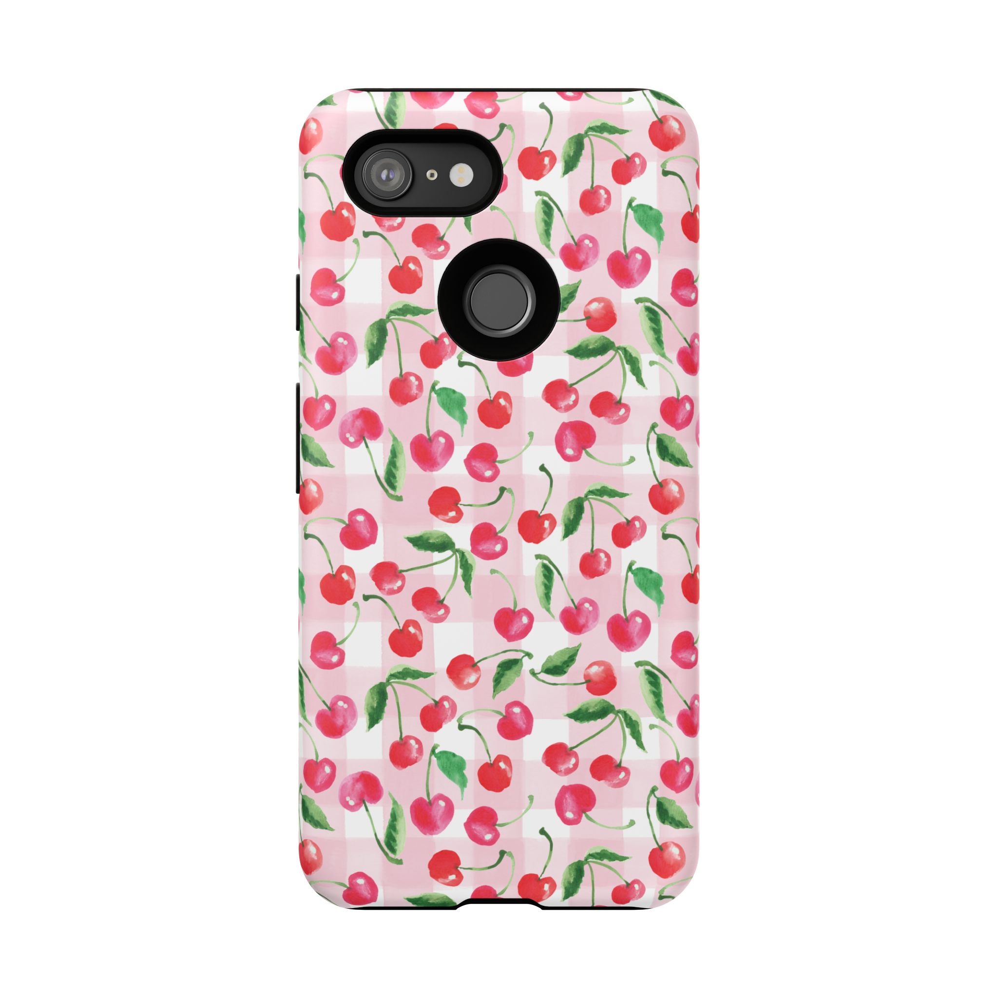 Gingham Cherry Phone Cover Case (iPhone 16, Samsung, Google Pixel)