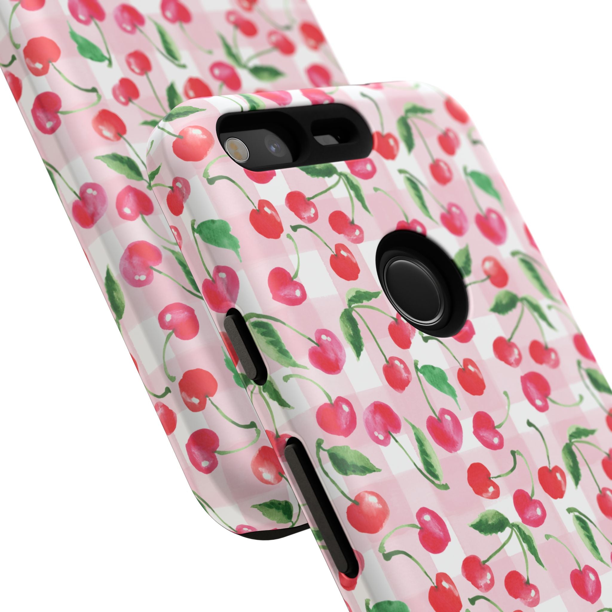 Gingham Cherry Phone Cover Case (iPhone 16, Samsung, Google Pixel)