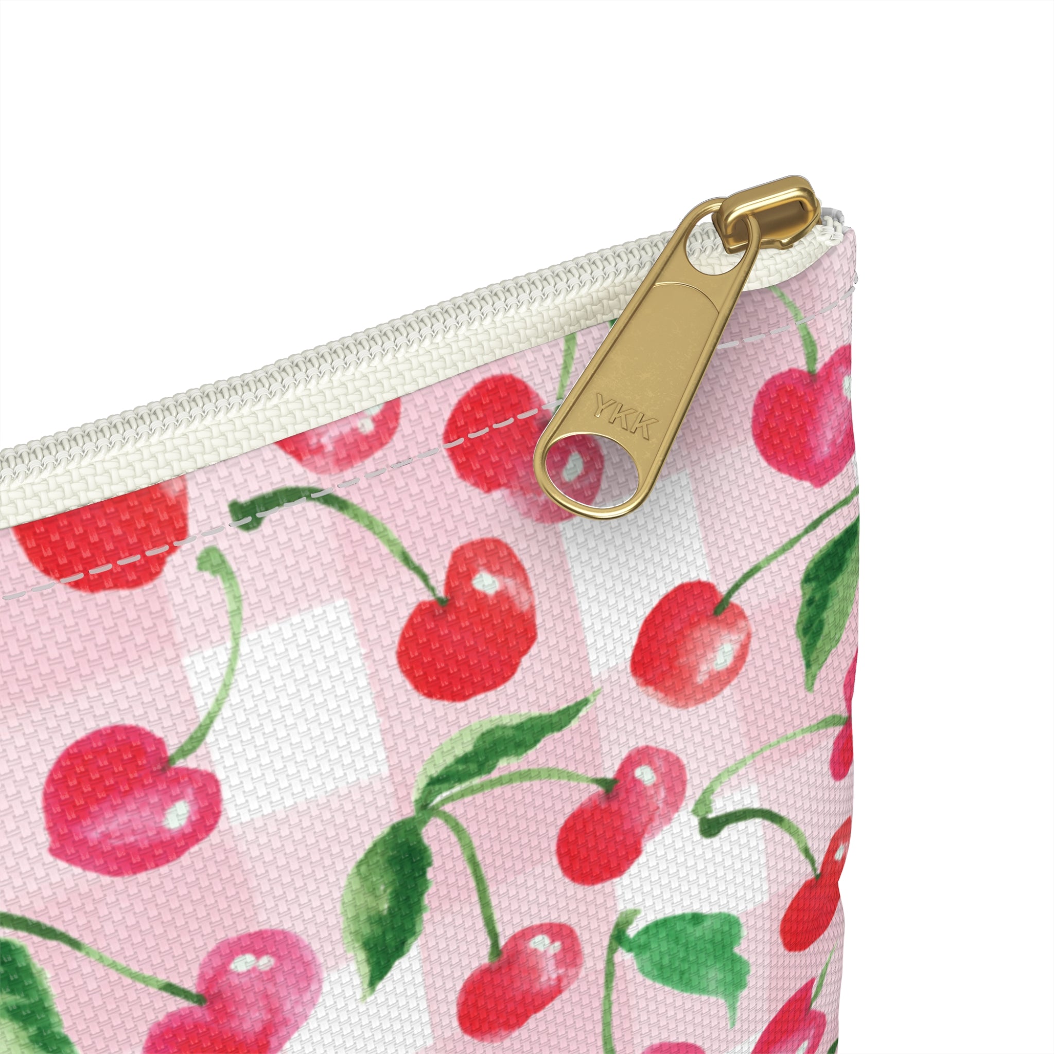 Cute Gingham Cherries Accessory Pouch | Pencil Pouch, Makeup Pouch, Cosmetic Case