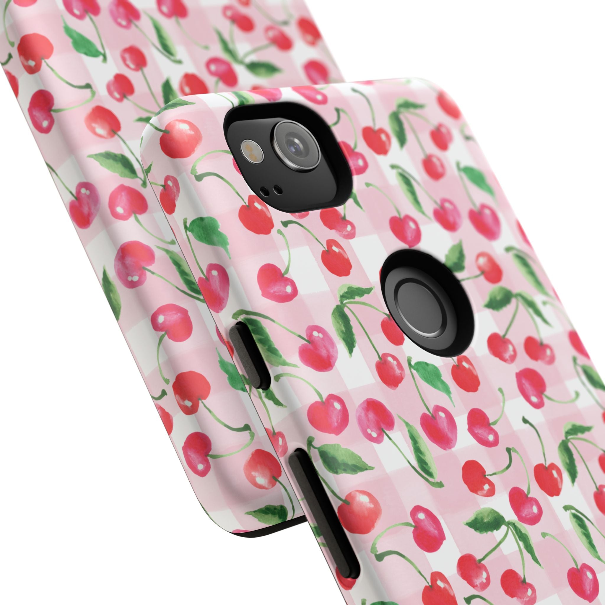 Gingham Cherry Phone Cover Case (iPhone 16, Samsung, Google Pixel)