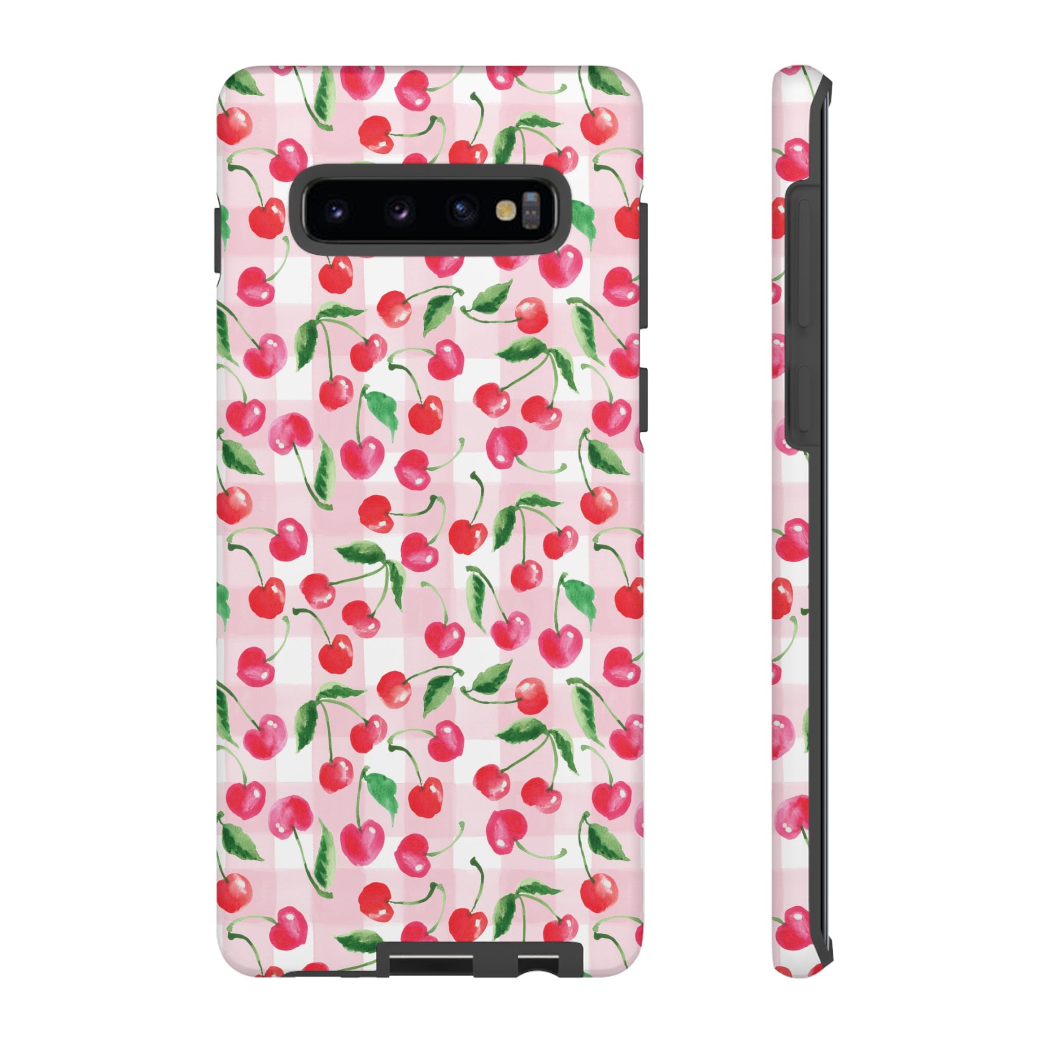 Gingham Cherry Phone Cover Case (iPhone 16, Samsung, Google Pixel)