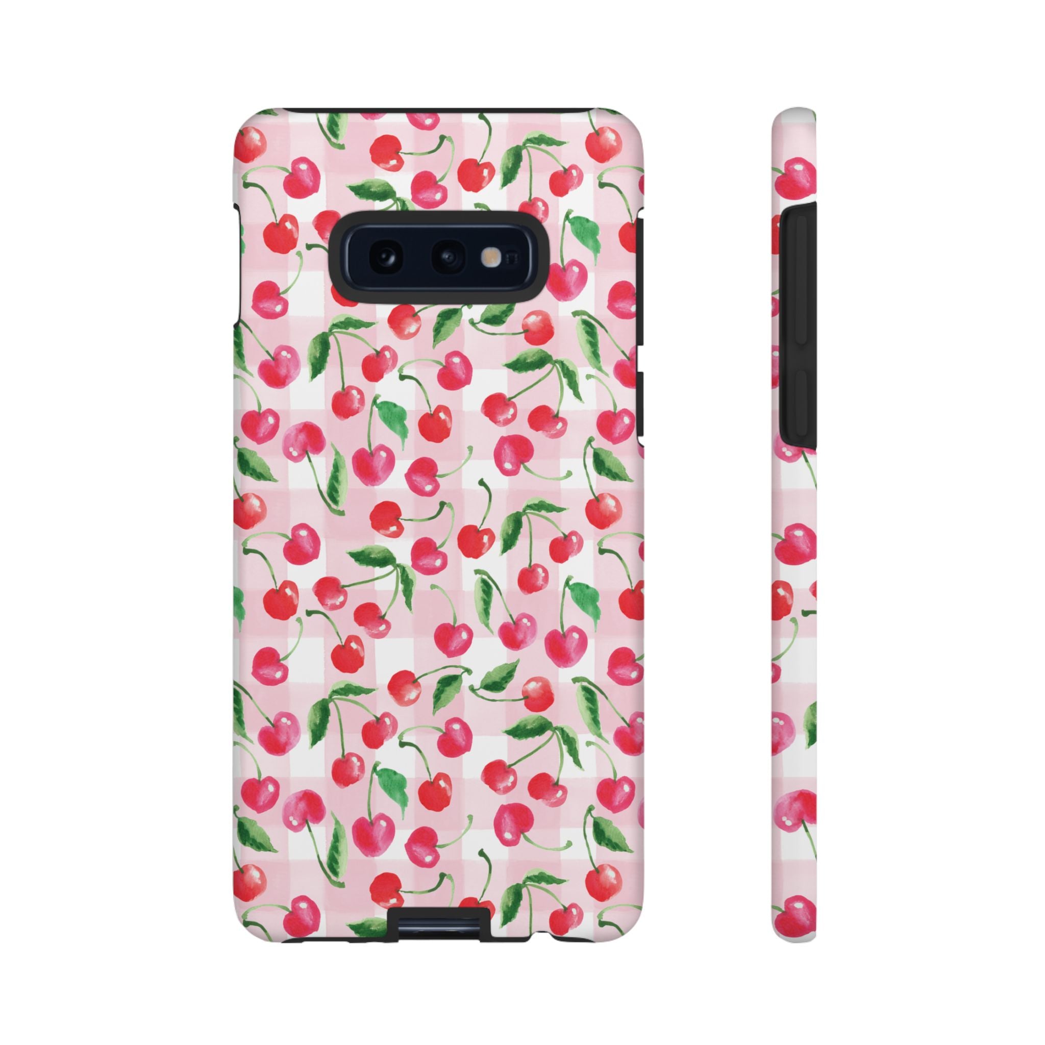 Gingham Cherry Phone Cover Case (iPhone 16, Samsung, Google Pixel)