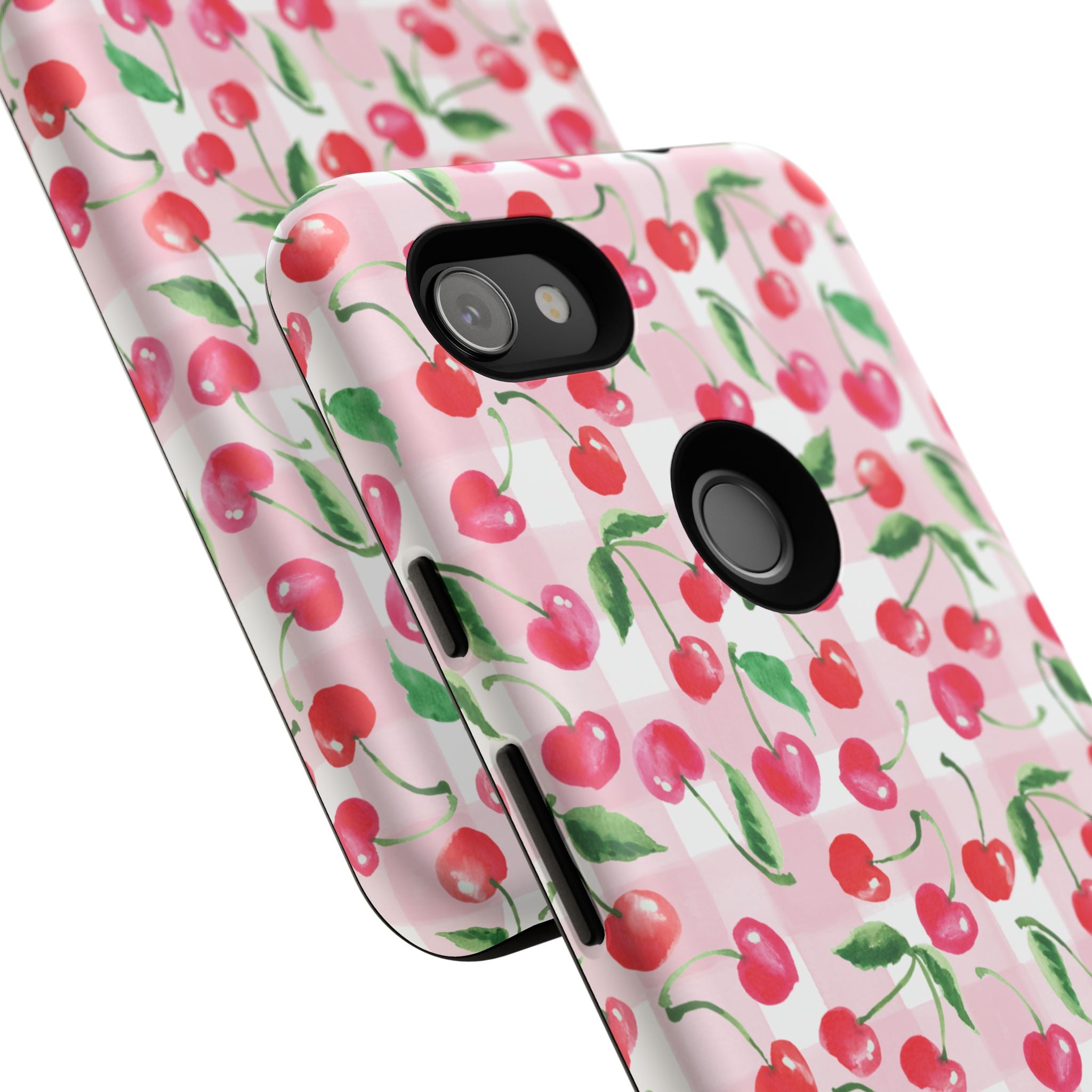 Gingham Cherry Phone Cover Case (iPhone 16, Samsung, Google Pixel)