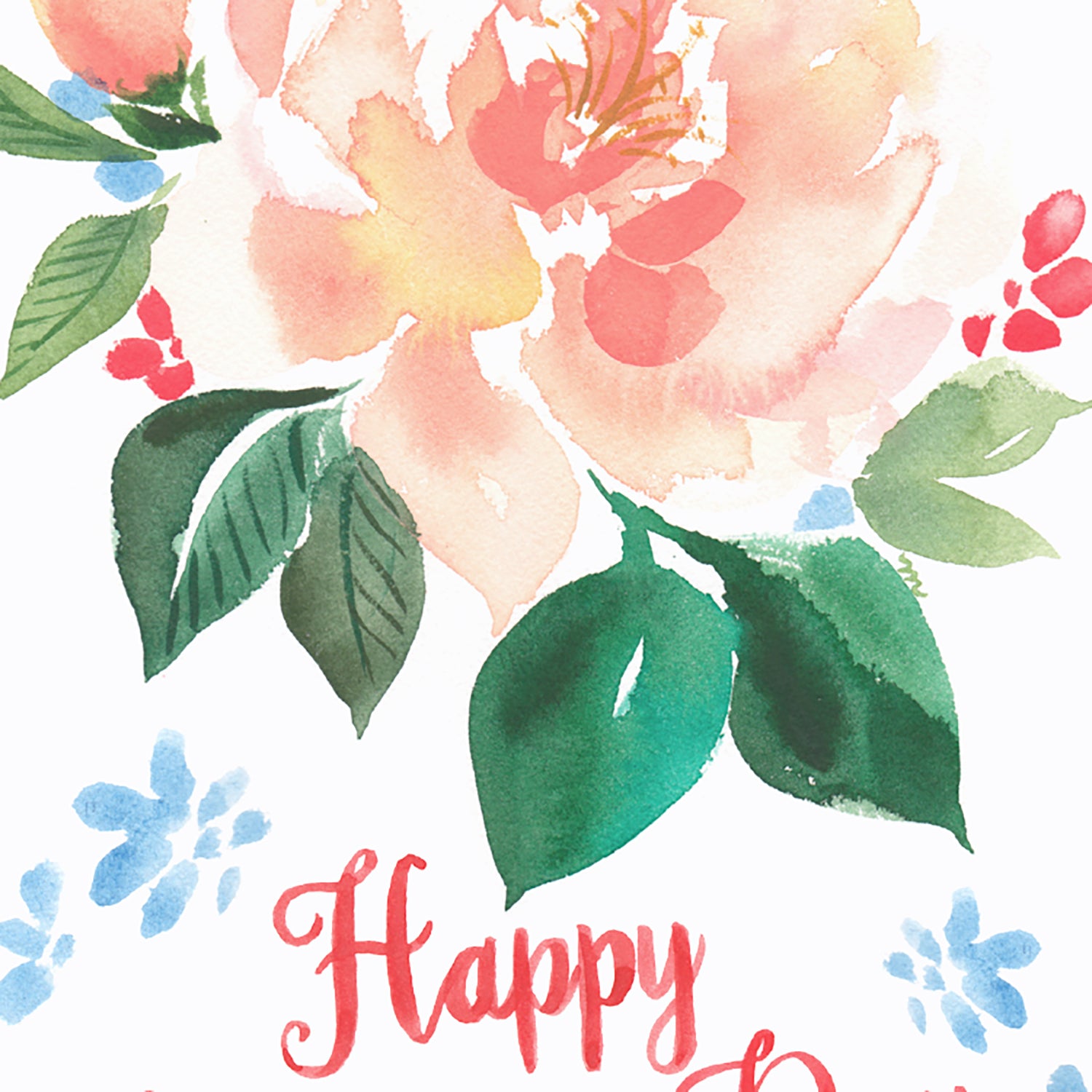 Peach Peony Bloom Mother's Day Card