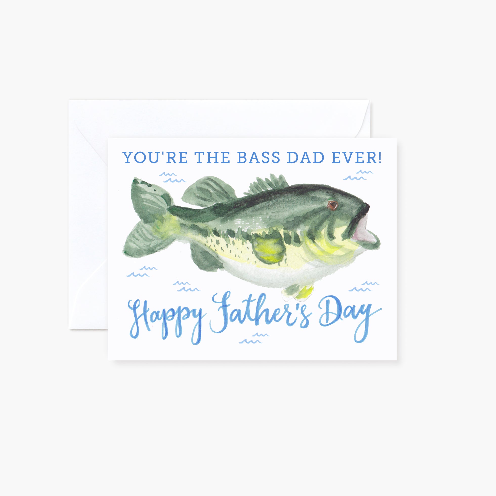 Watercolor Bass Dad Father's Day Card