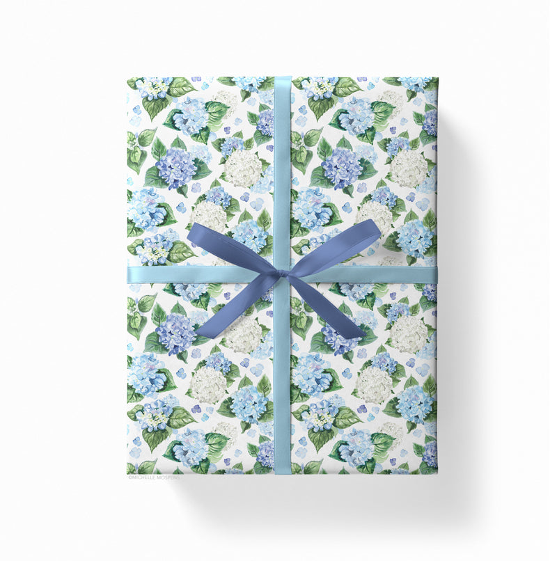 Hydrangea Blooms Gift Wrap Sheets | Floral Wrapping Paper
