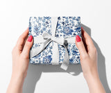 Watercolor Toile Wrapping Paper by Michelle Mospens, Holiday, Christmas, Birthday Gift Wrap