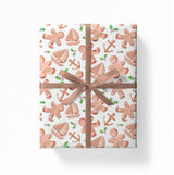 Cute Coastal Gingerbread Christmas Cookies Gift Wrap Sheets | Holiday Gift Wrapping