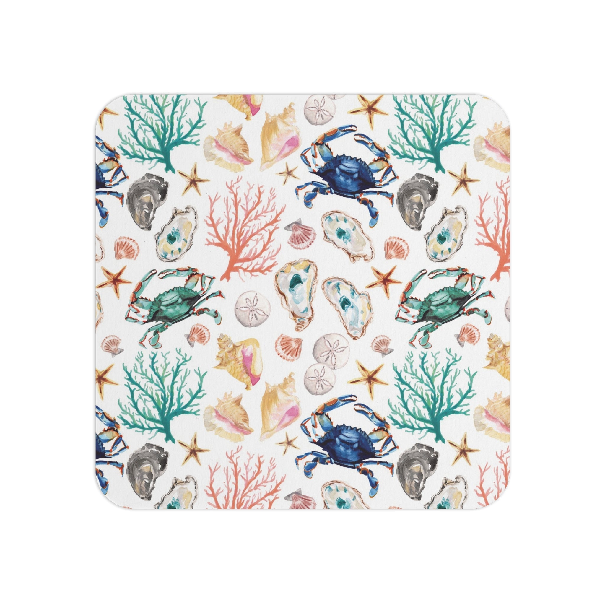 Cute and Fun Watercolor Coastal Vibes Drink Paper Coasters