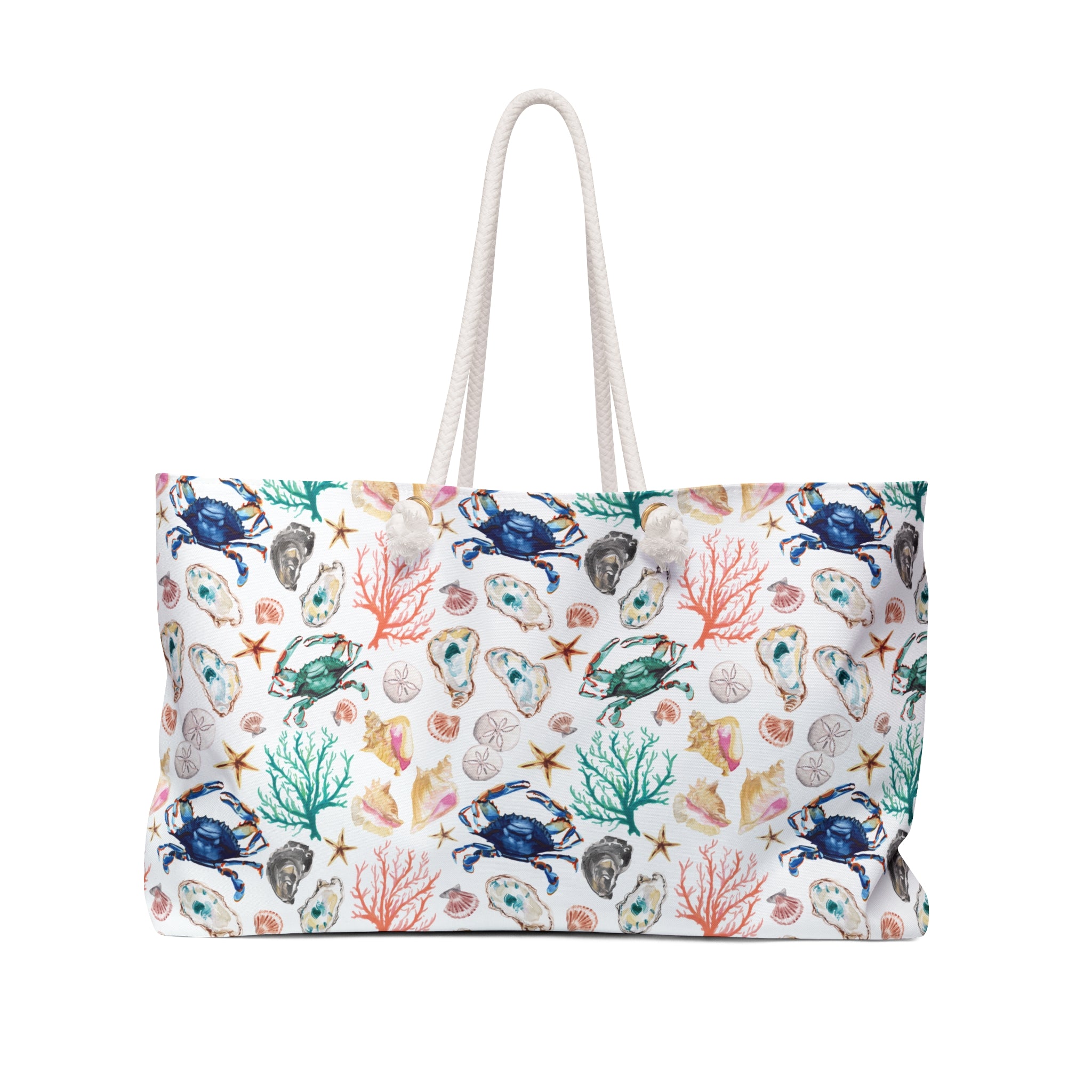 Watercolor Coastal Vibes Weekender Beach Tote Bag