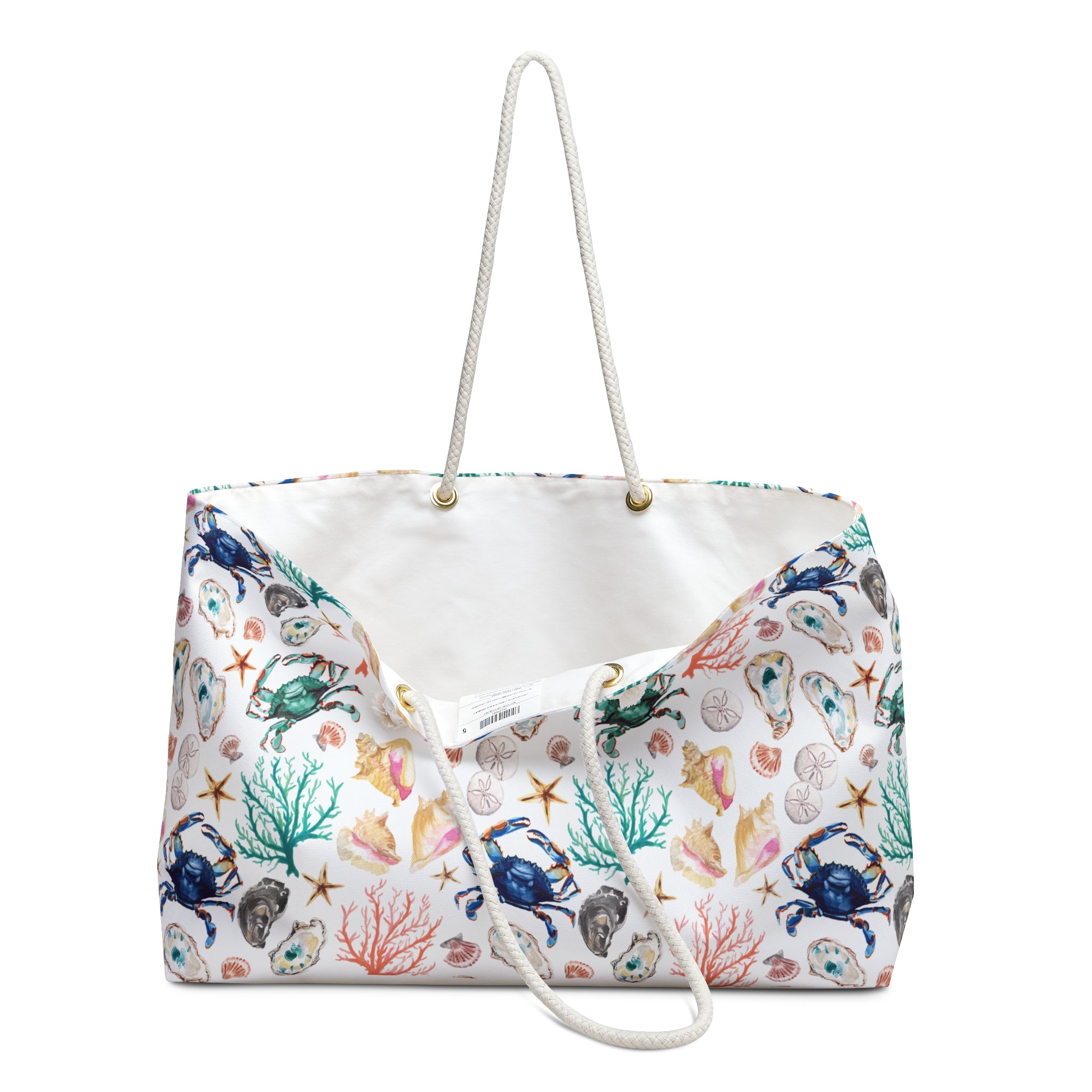 Watercolor Coastal Vibes Weekender Beach Tote Bag