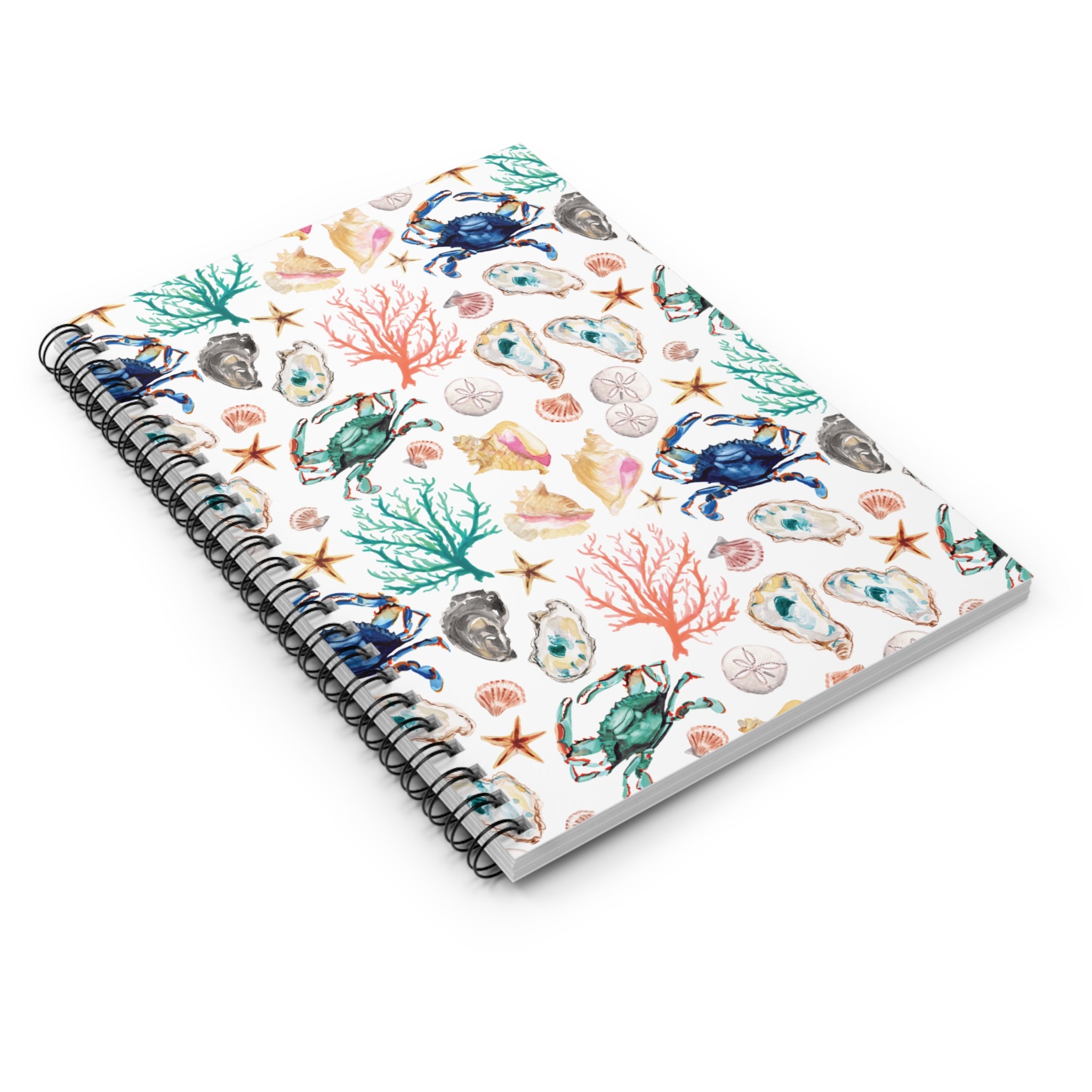 Watercolor Coastal Vibes Beachy Spiral Notebook