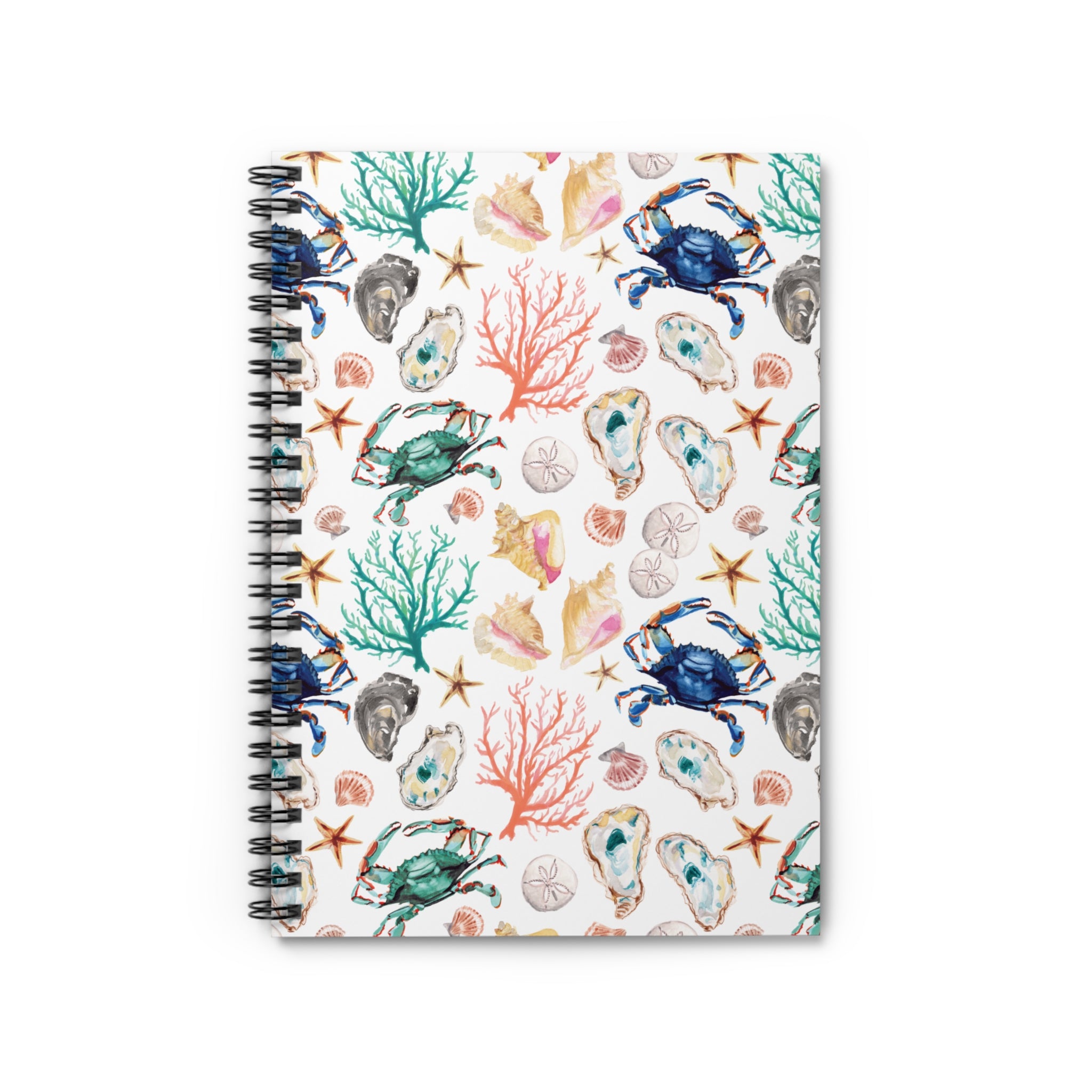 Watercolor Coastal Vibes Beachy Spiral Notebook